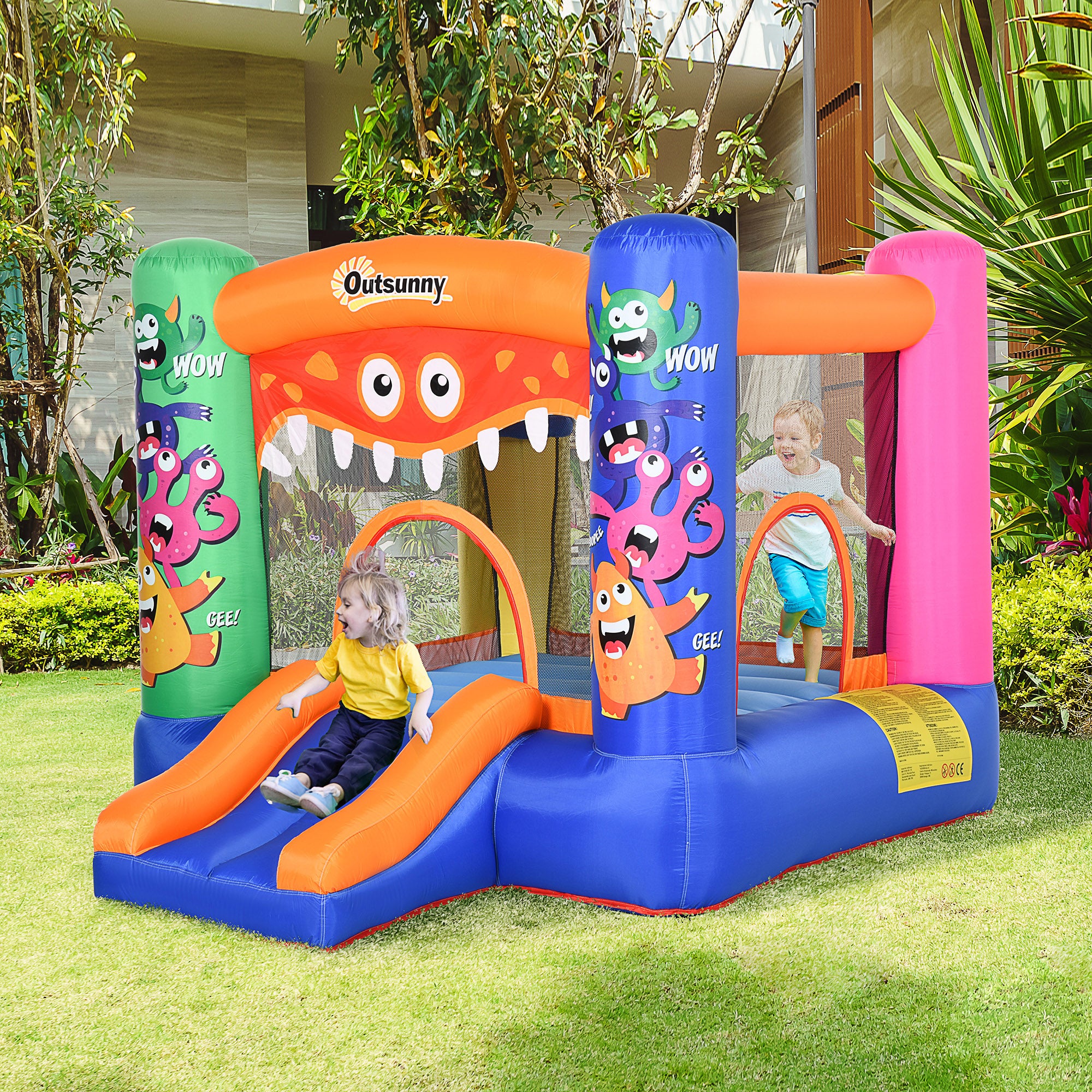 Bouncy Castle Inflatable Basket Trampoline Slide Monster Design 180 x 250 x 175 (CM)
