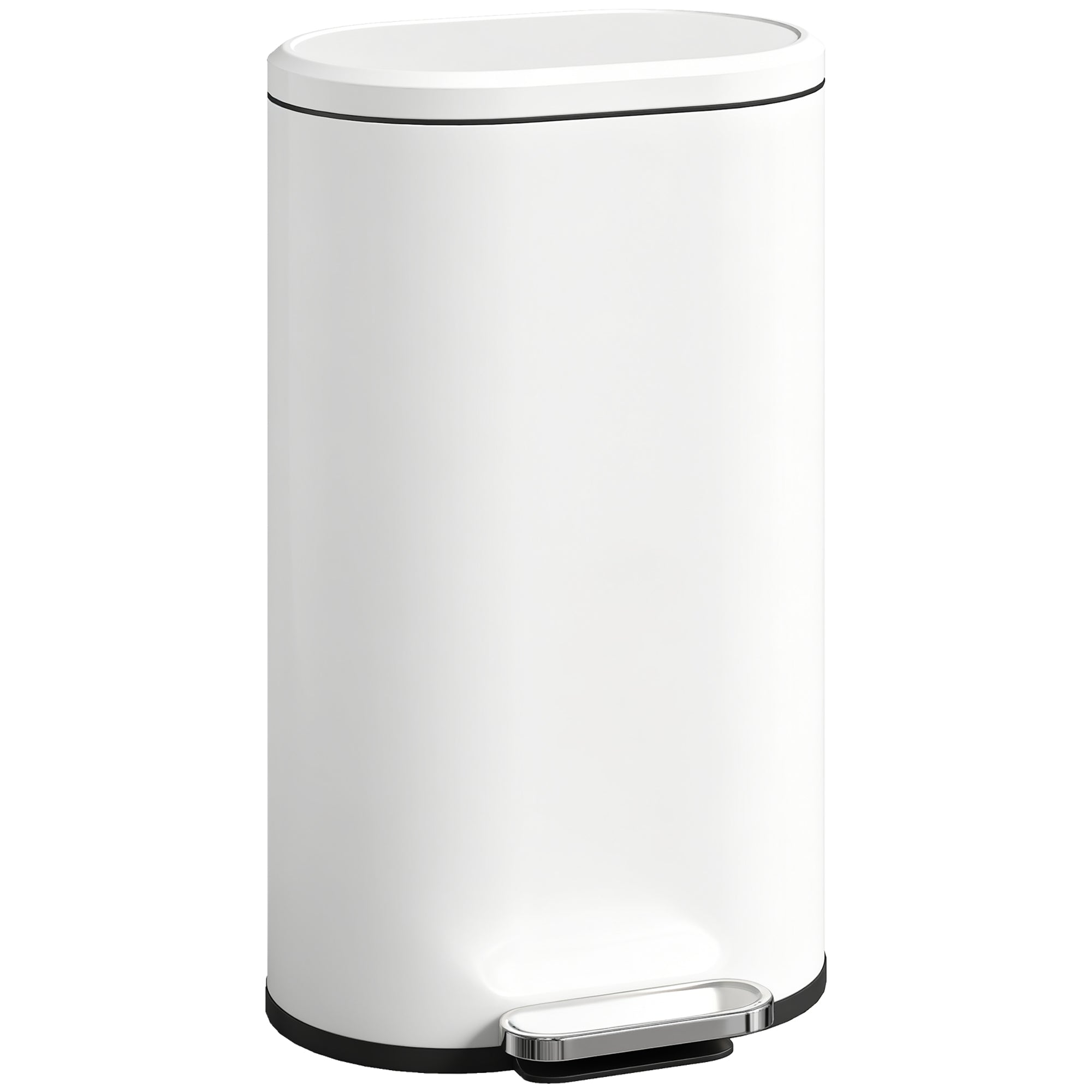 30 L Modern Curved Kitchen Bin - Cream