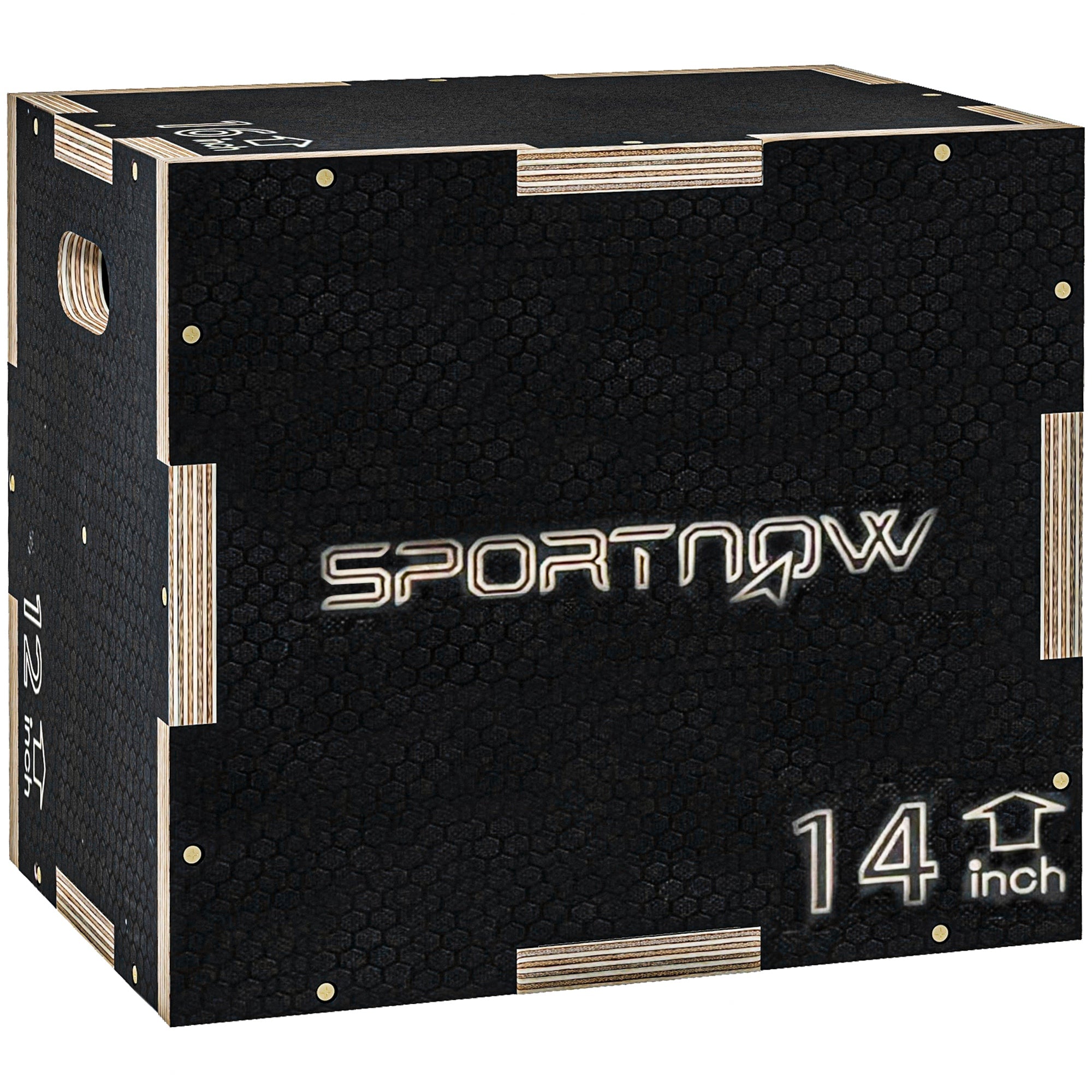 Multi-Faceted Jump Box, Wooden Step Up Box, for Home, Gym, Exercise, Black
