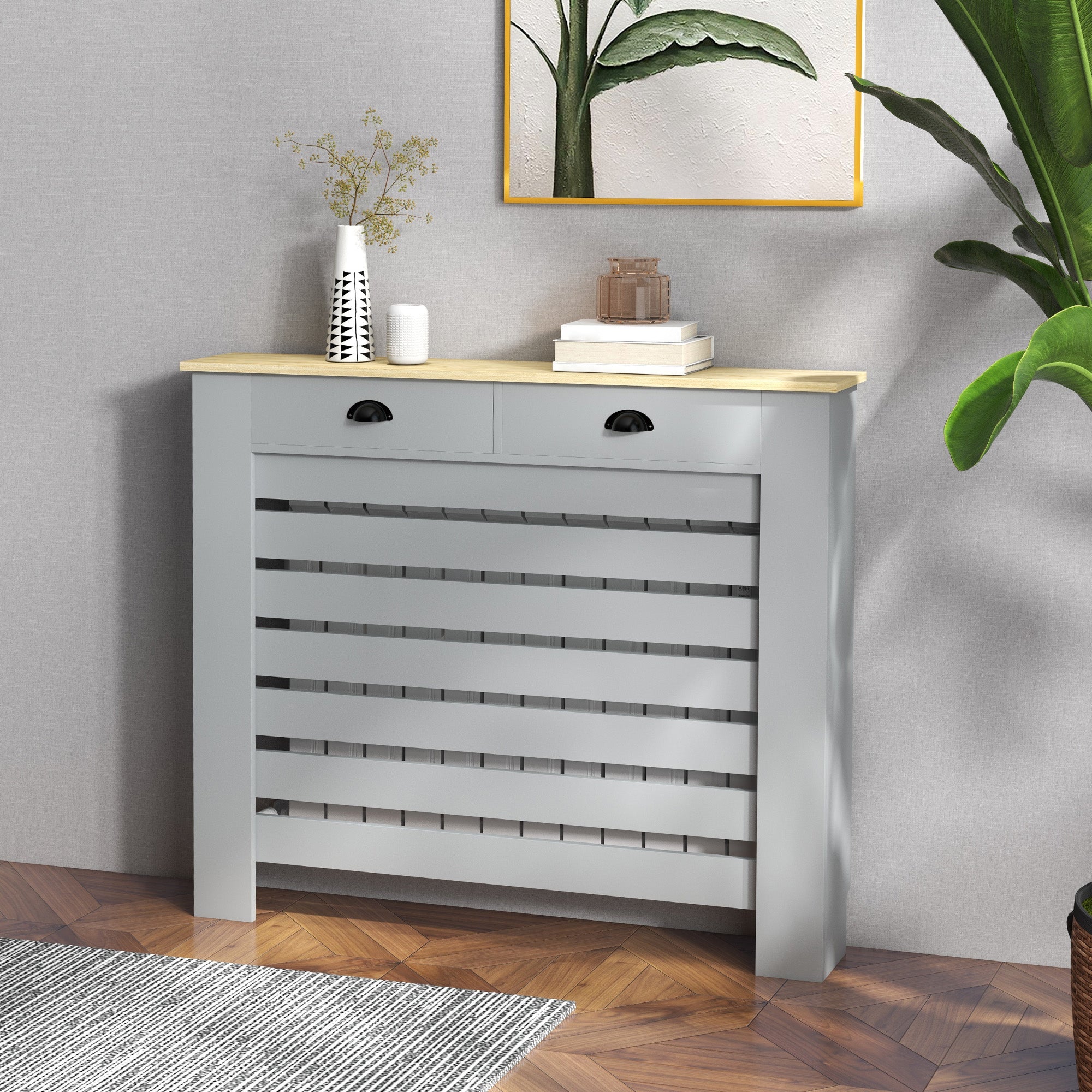 Radiator Cover with Drawer 95.5H x 111W cm - Grey