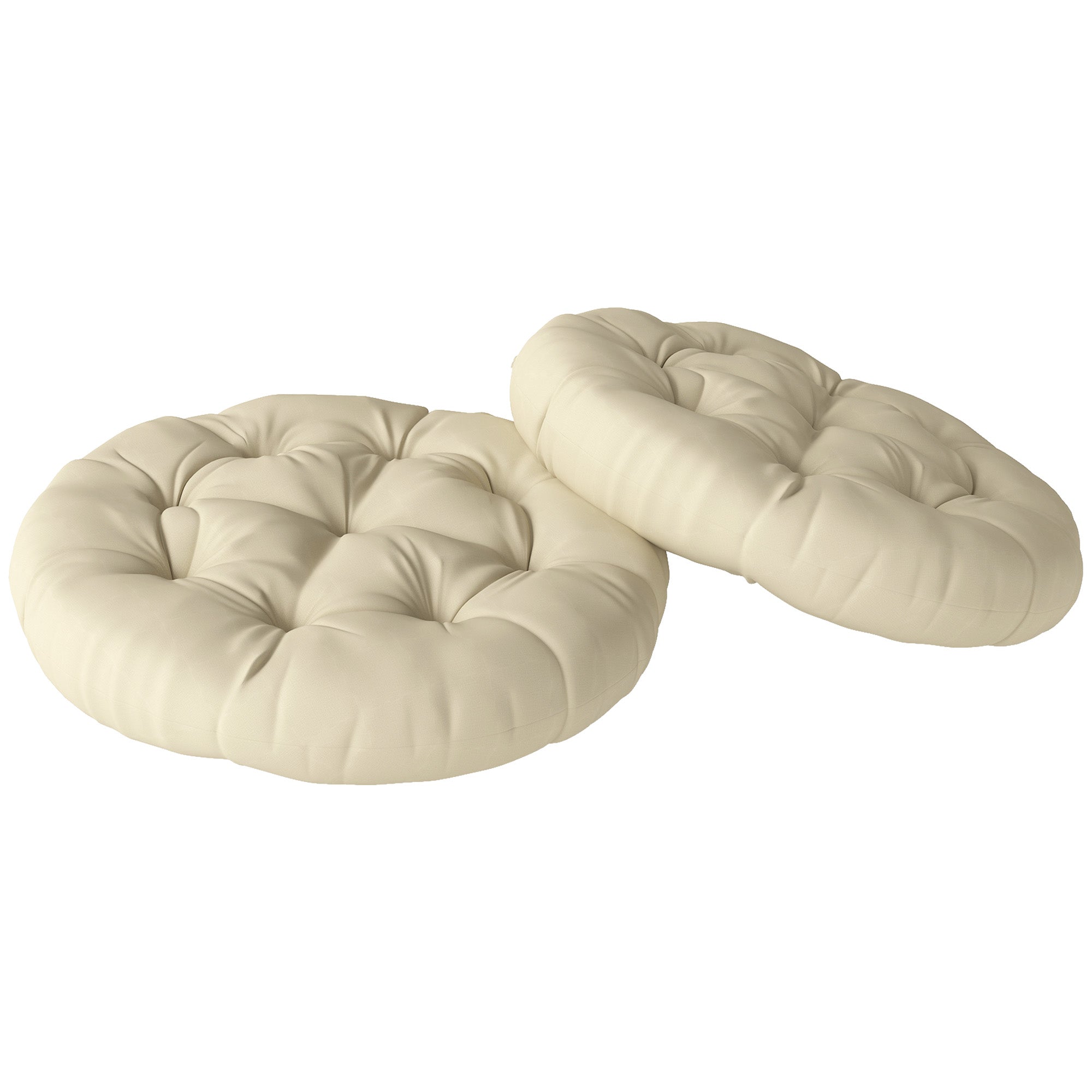 Set of 2 Outdoor 60cm Cotton Filled Cushions UV Protected - Beige