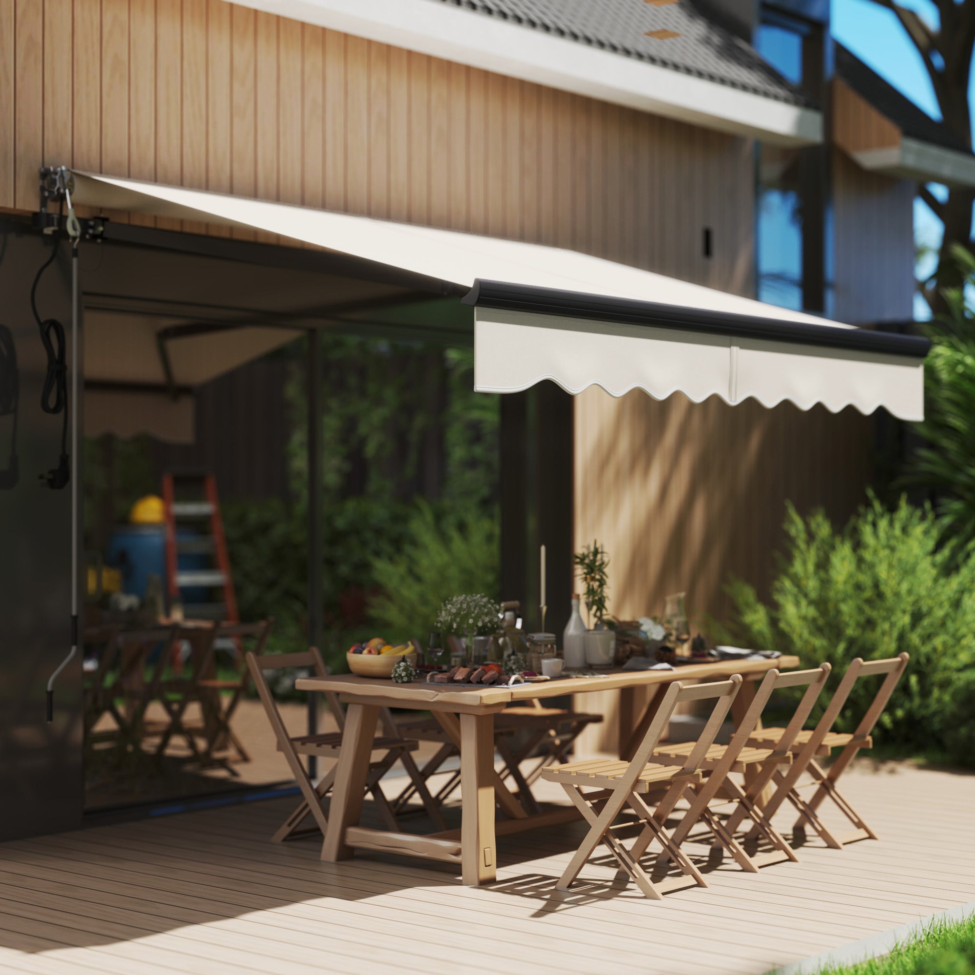 2.5 x 2m Electric Retractable Awning with Aluminium Frame - Beige