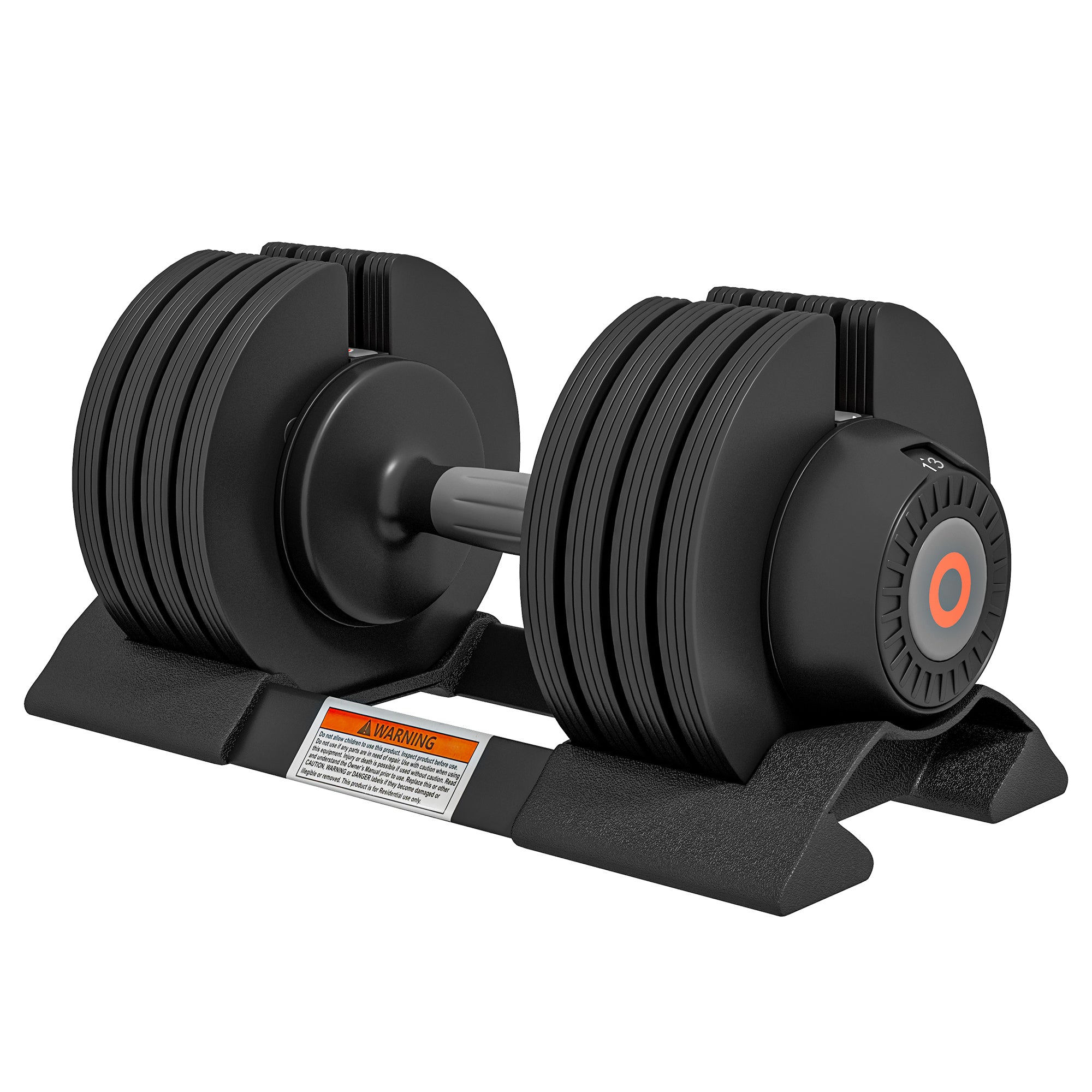 4 Piece Adjustable Dumbbells Set with Storage Tray and Non-Slip Handles - Black