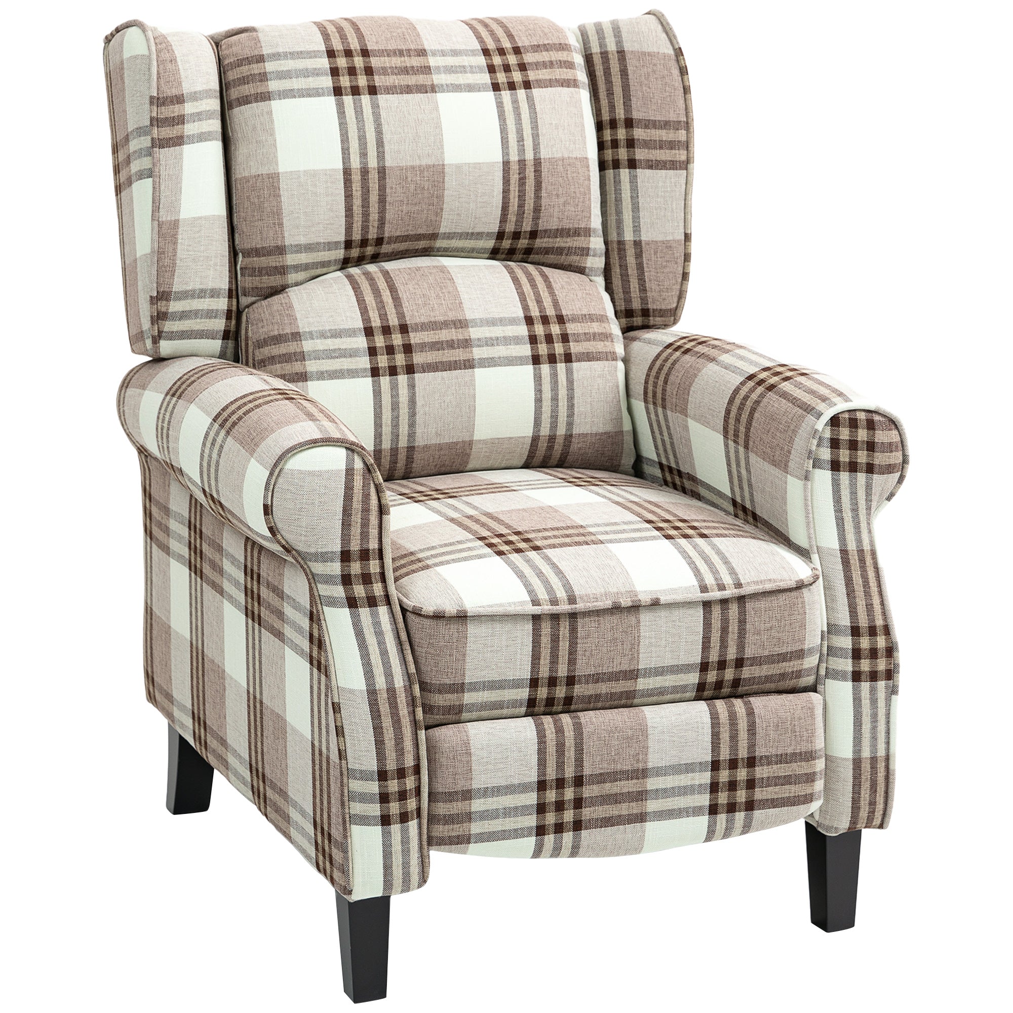 160° Reclining Armchair with Footrest - Brown
