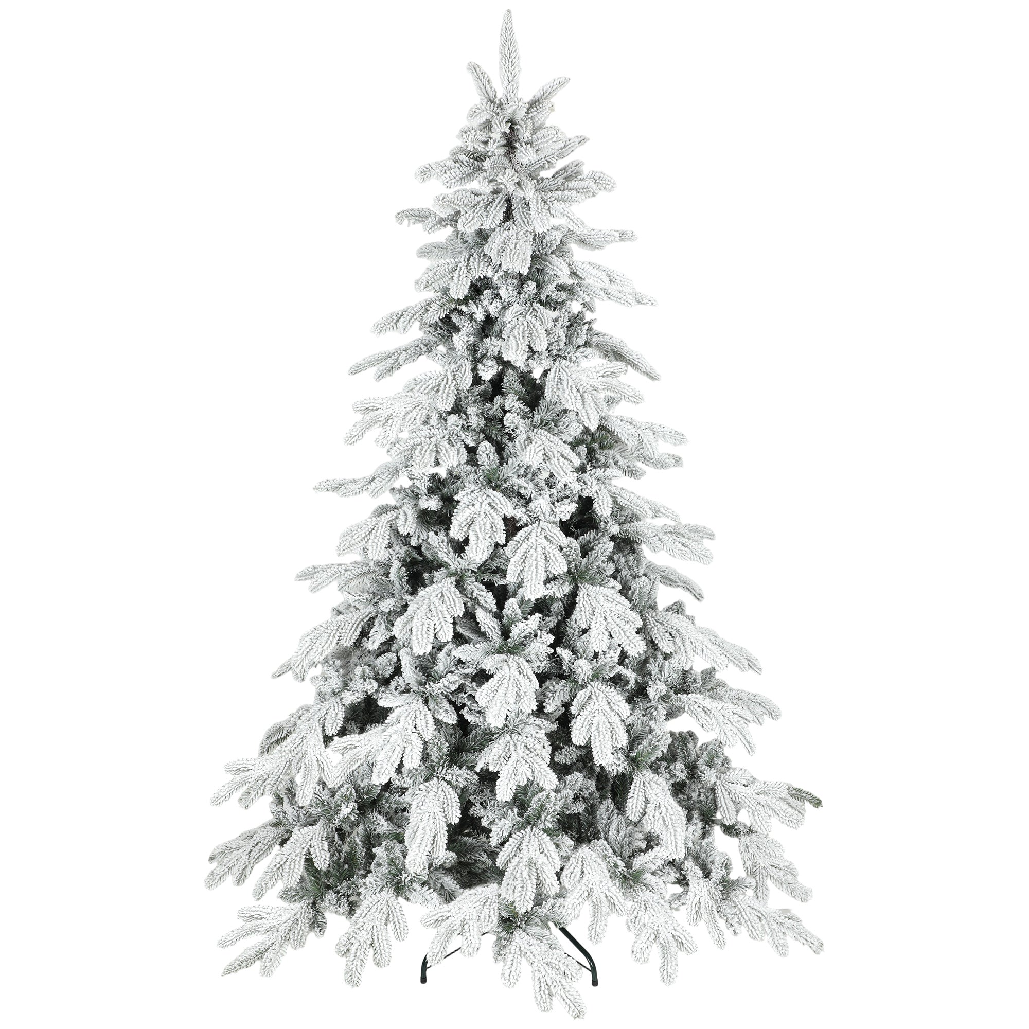 7ft Super Flocked Christmas Tree - Green/White