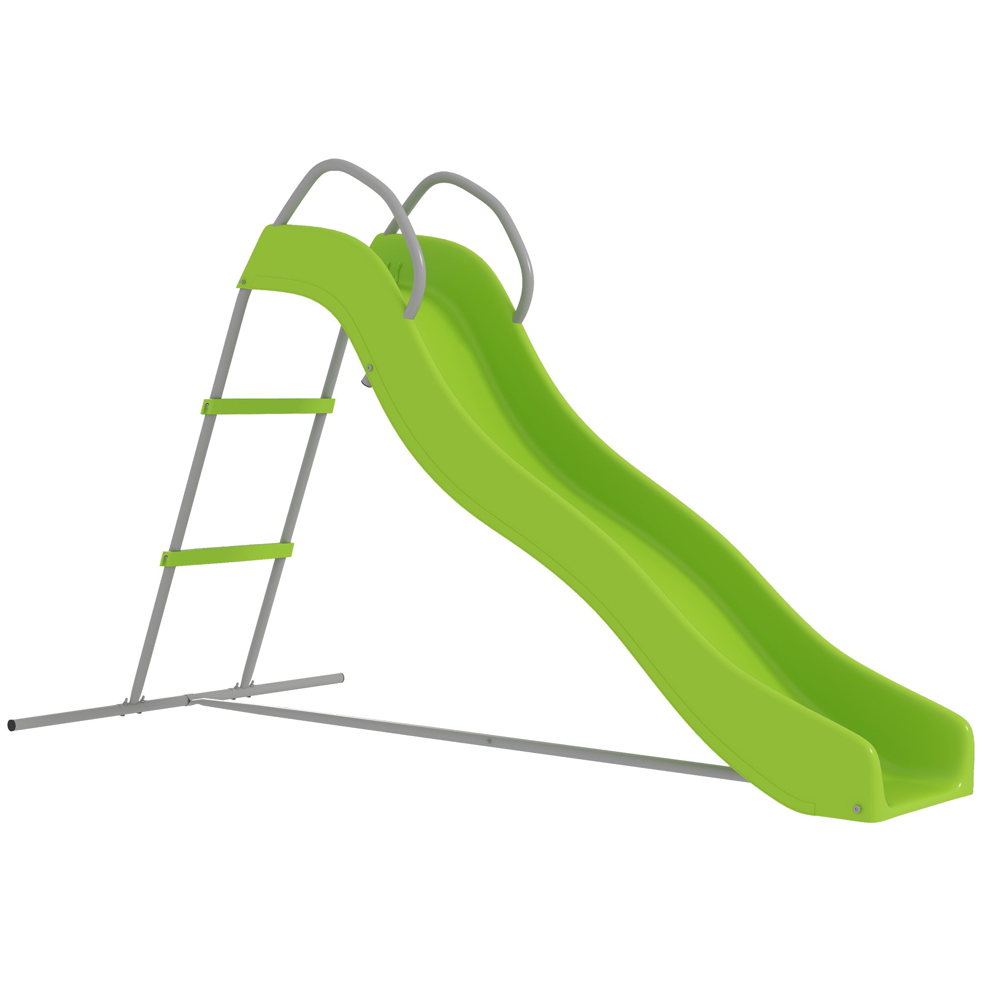 Freestanding Kids Slide with Climbing Ladder, Outdoor Playground Equipment for Children Ages 3-8 Years, Green