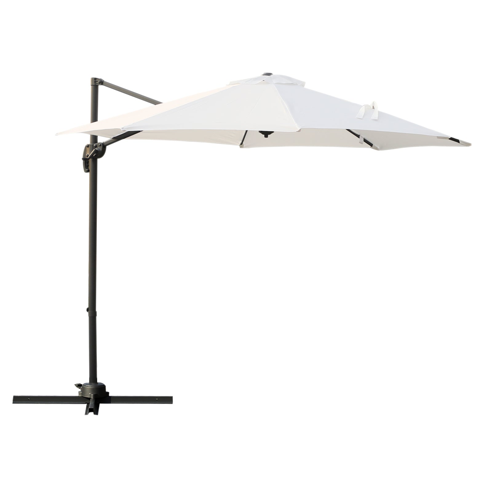 Umbrella Parasol W/360° Rotation 294x248H cm-Cream White