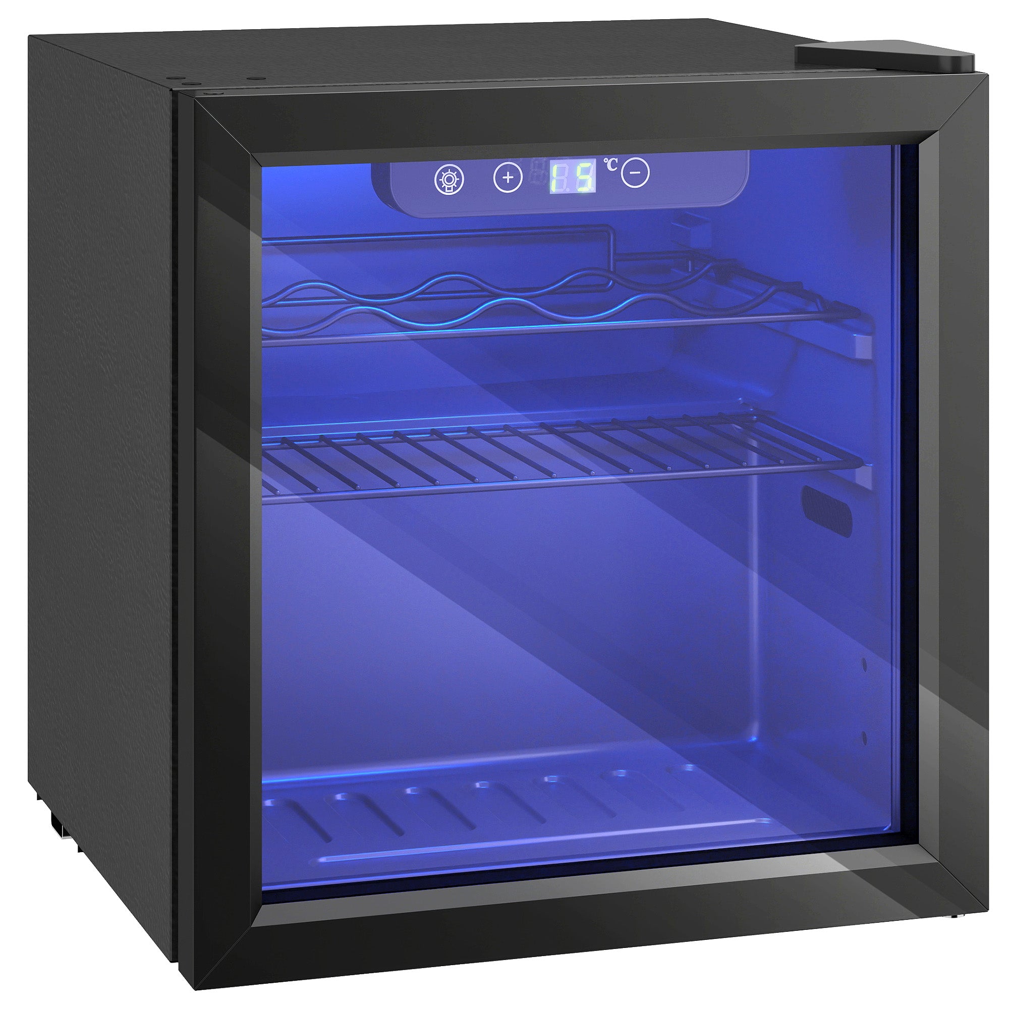12 Bottle Wine Cooler, 36 Litre Capacity, 4-16°C Under Counter Drinks Beer Wine Fridge with Glass Door, LED Light, Black