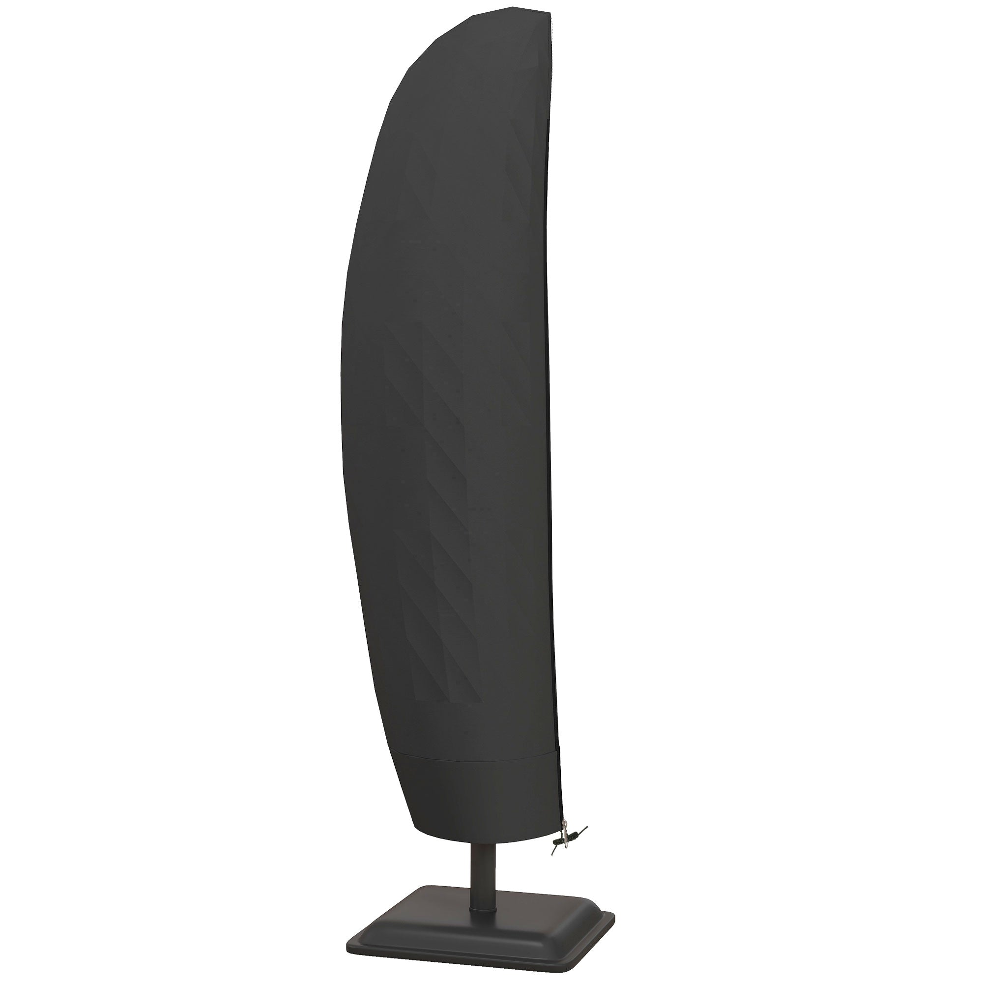 600D Oxford Cantilever Parasol Cover for 2-4m Umbrellas with Zipper - Black