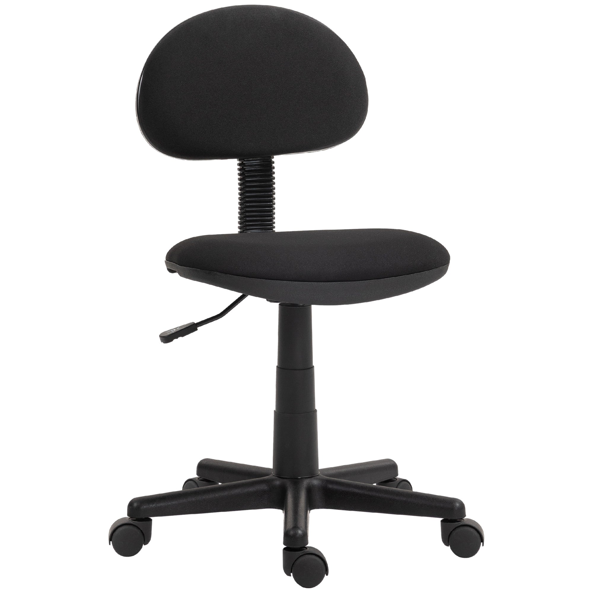 Small Armless Adjustable Office Chair with Swivel - Black