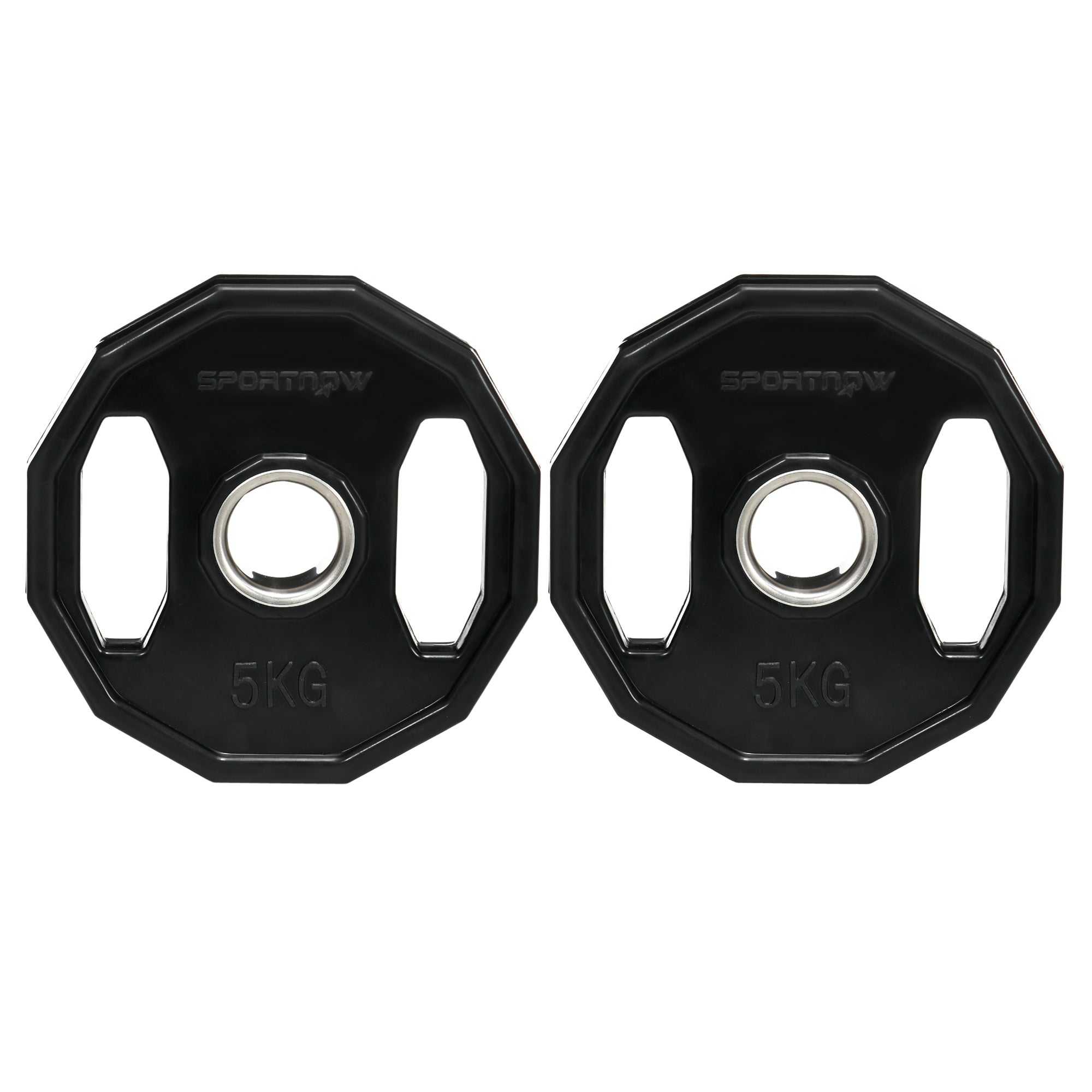 Olympic Weight Plates Set, Metal and Rubber Bumper Plates Weights Discs with 2"/5cm Holes, for Home Gym Weight Lifting Strength Training, 2 x 5kg, Black
