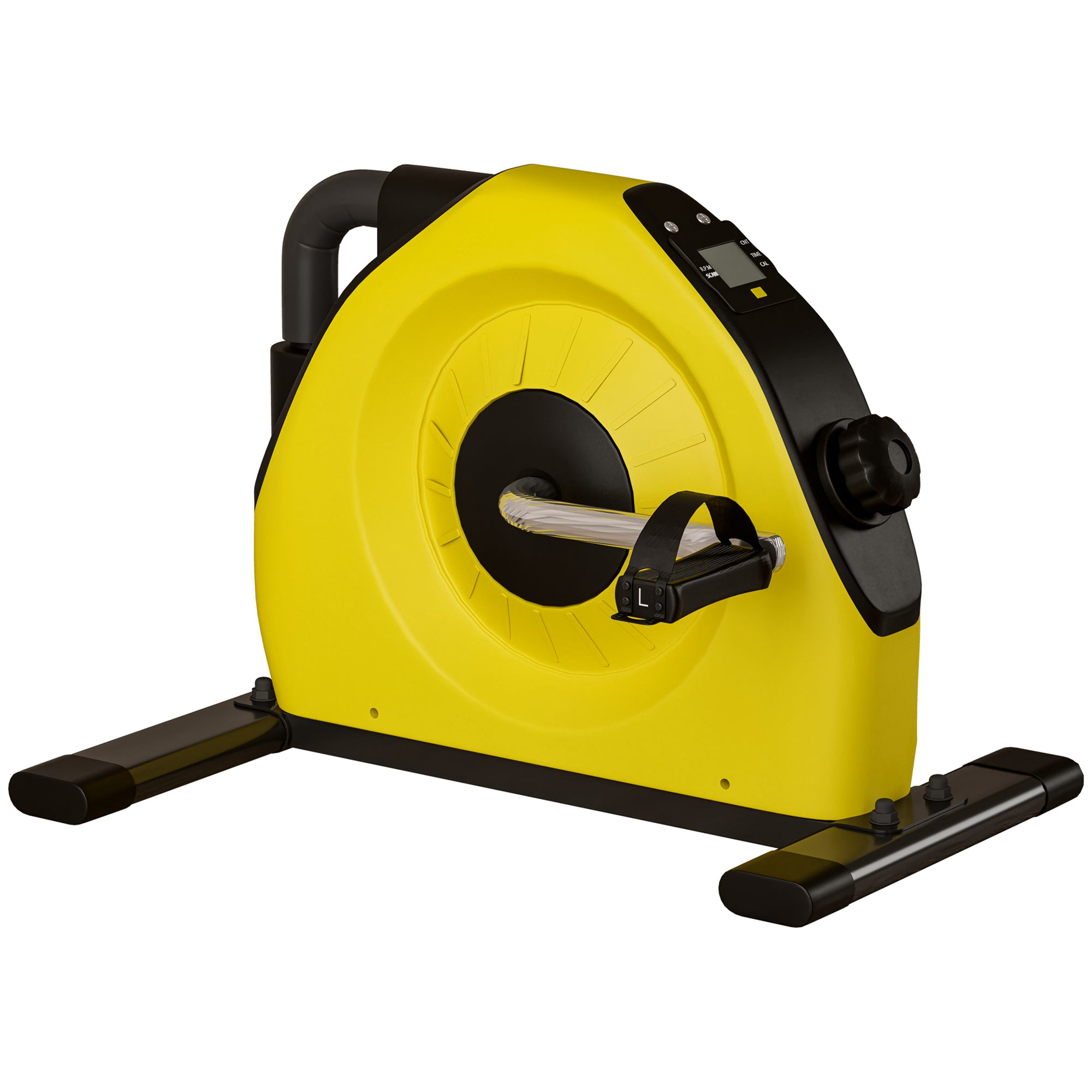 Portable Mini Exercise Bike with LCD Monitor for Rehabilitation Yellow