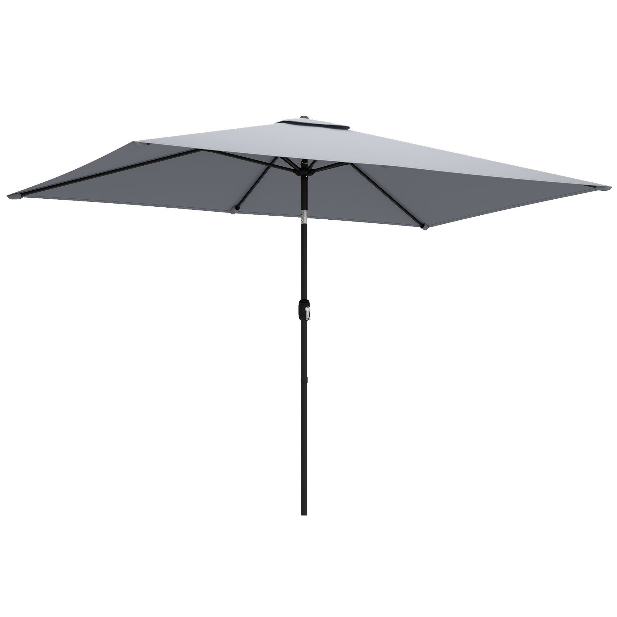 Garden Parasol, Parasol Umbrella with Crank Handle, Tilt Function, Polyester Canopy, Light Grey