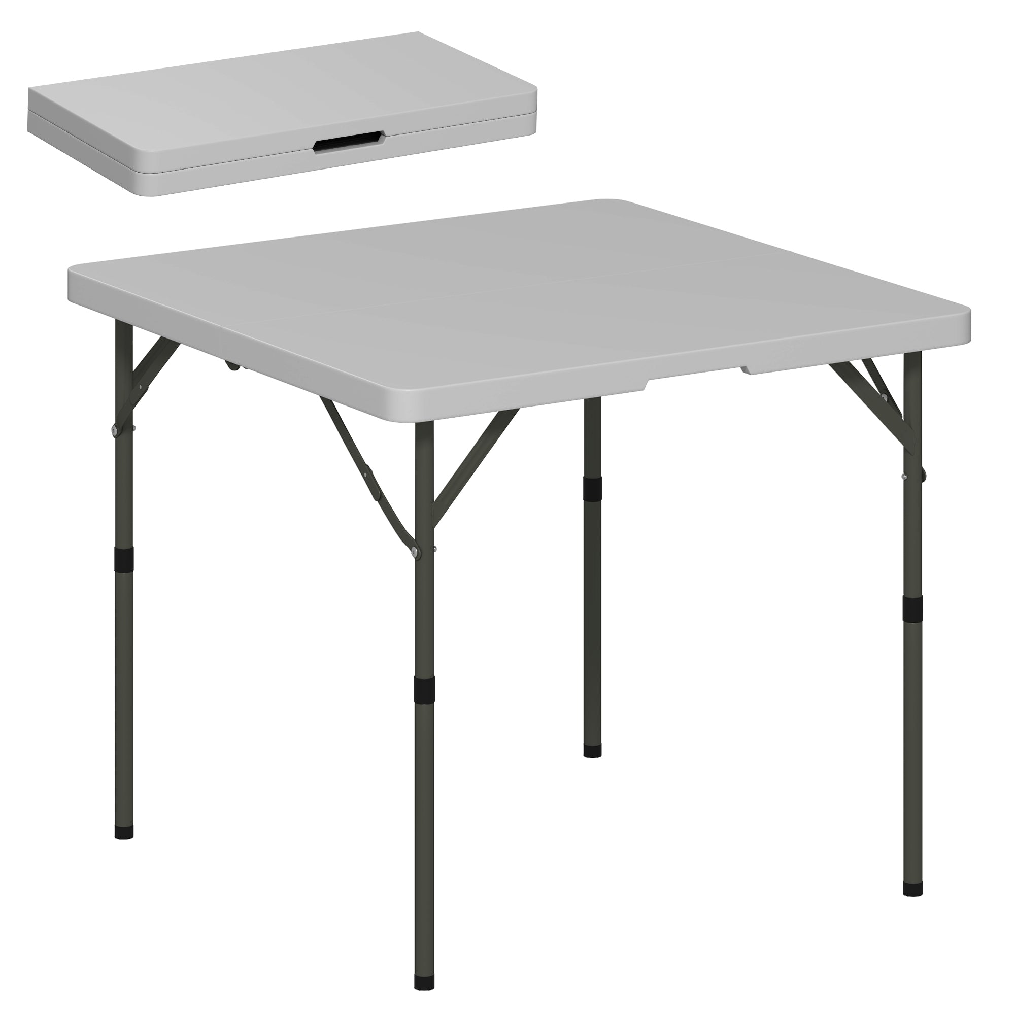 Heavy Duty 3ft Folding Camping Table with Adjustable Height - Dark Grey