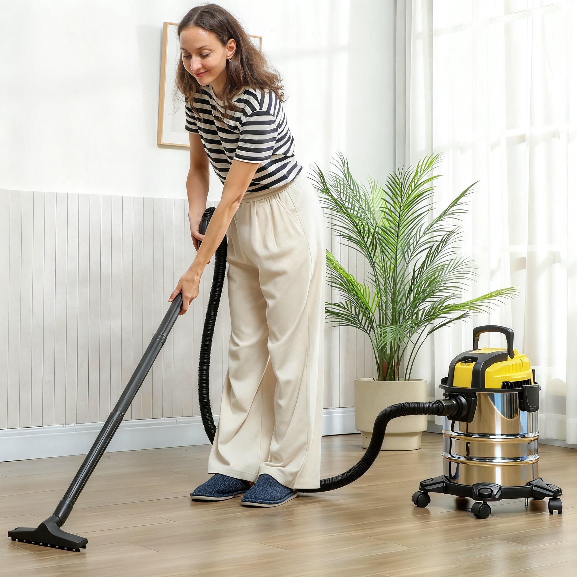 Wet and Dry Vacuum Cleaner, 1200W 20L Wet & Dry Vacuum Cleaner w/ Blower, Triple Filters for Workshop, Home, Carpet