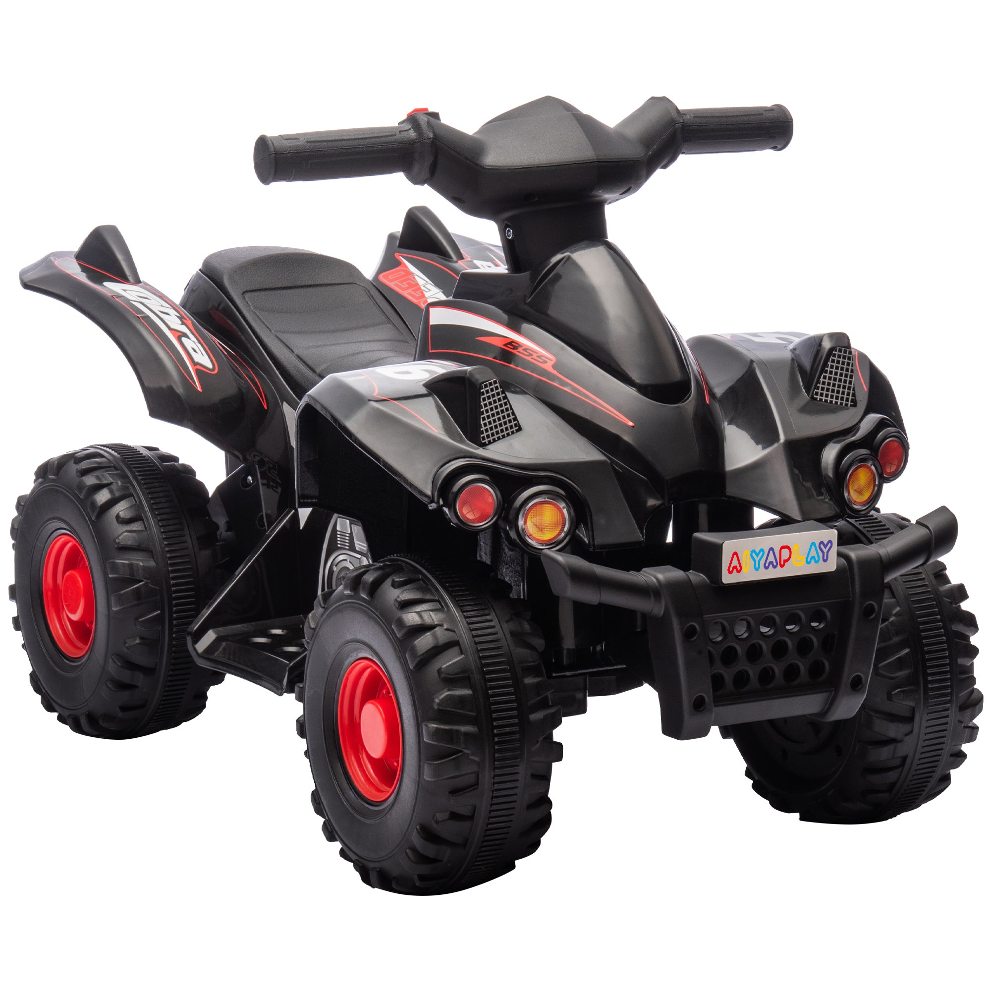 6V Kids Electric Quad Bike w/ Music, Forward Function, for 2-6 Years, Black