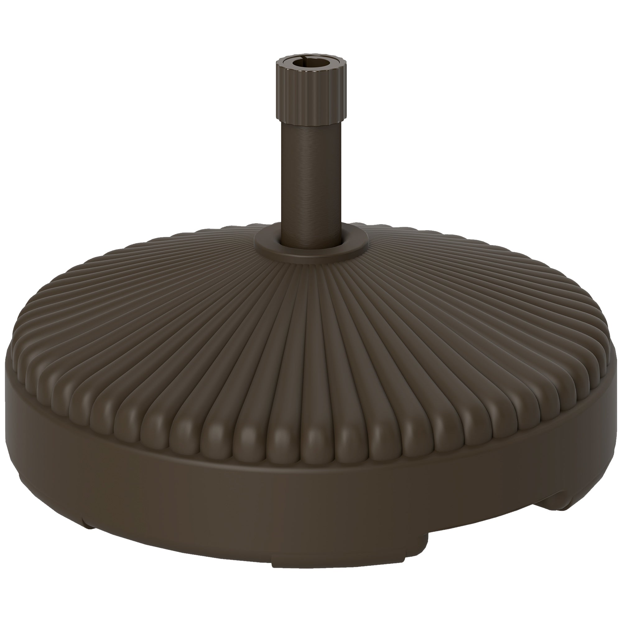 Garden Parasol Base Holder 28kg Sand-Filled Outdoor Stand for 34-38mm Poles - Brown