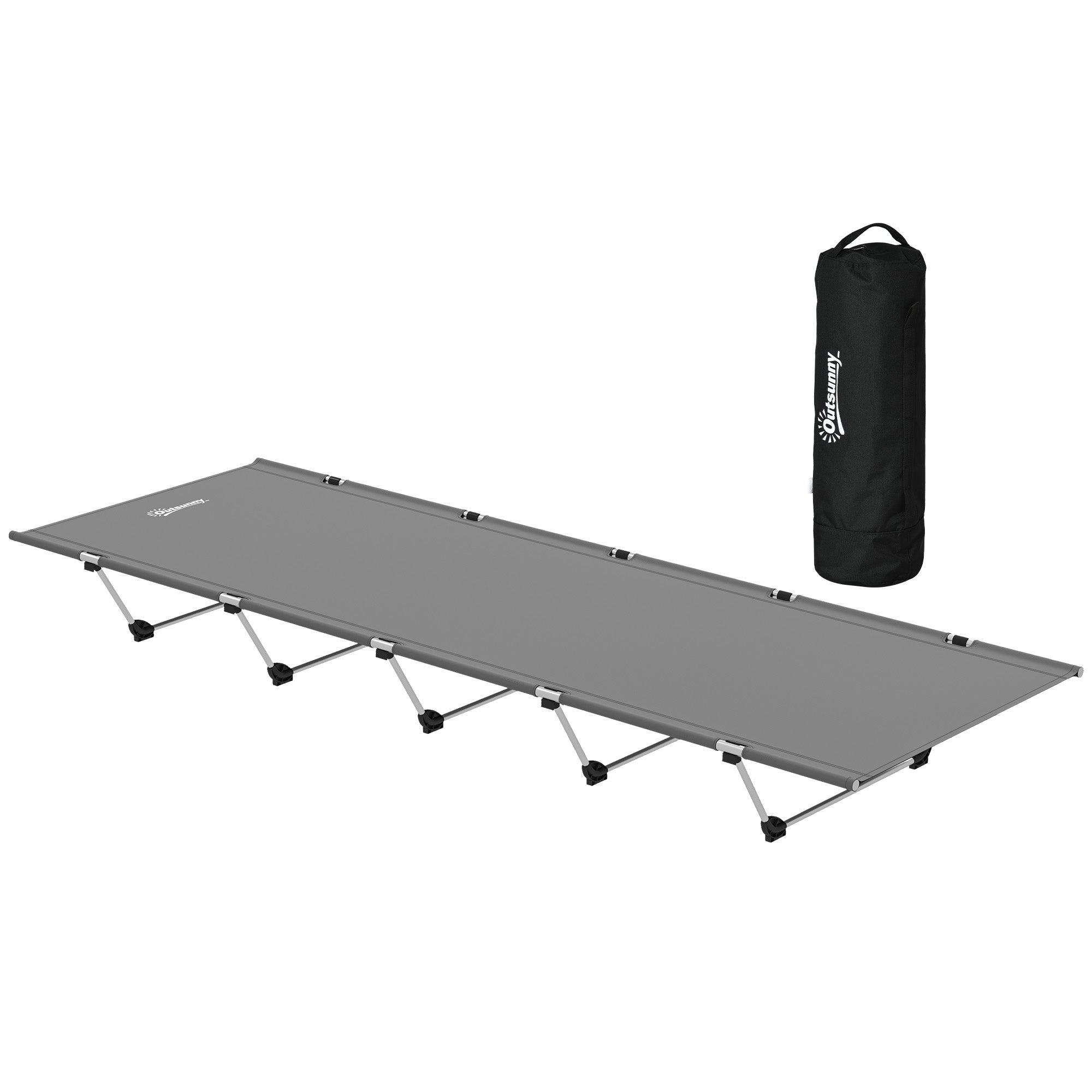 Lightweight Portable Camping Bed with Strong Support - Dark Grey