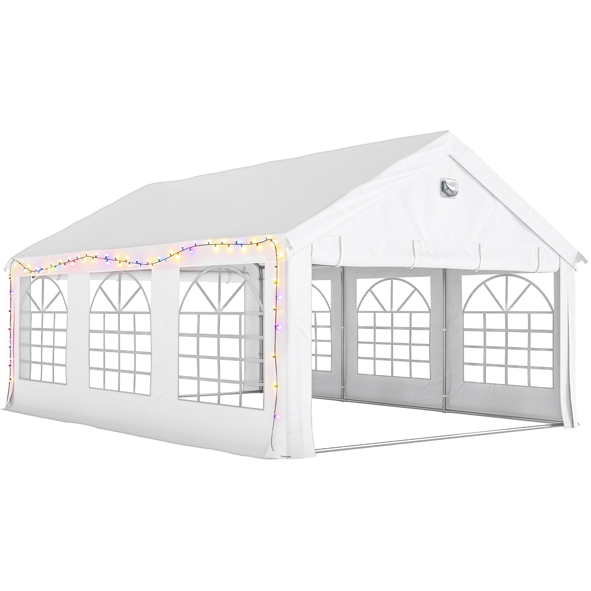 6 x 4 m Party Tent, Heavy Duty Gazebo Canopy with Windows, Outdoor Party Wedding Tent with 4 Removable Sidewalls