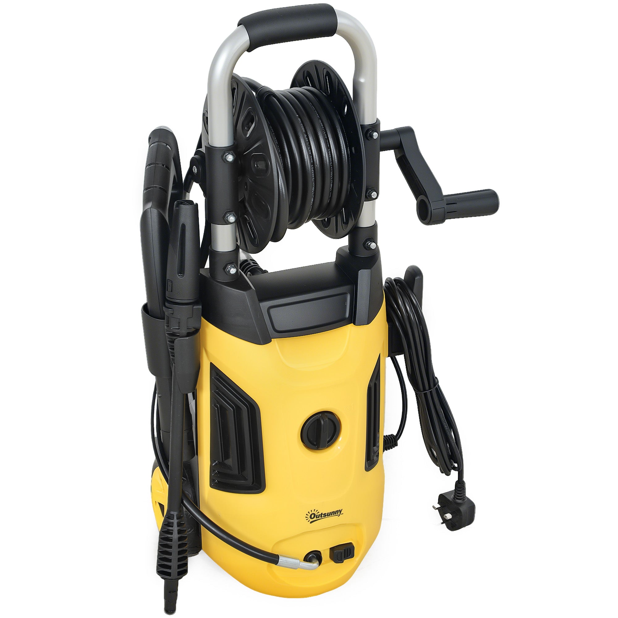 1800W Portable High Pressure Washer Set with Adjustable Nozzle - Yellow