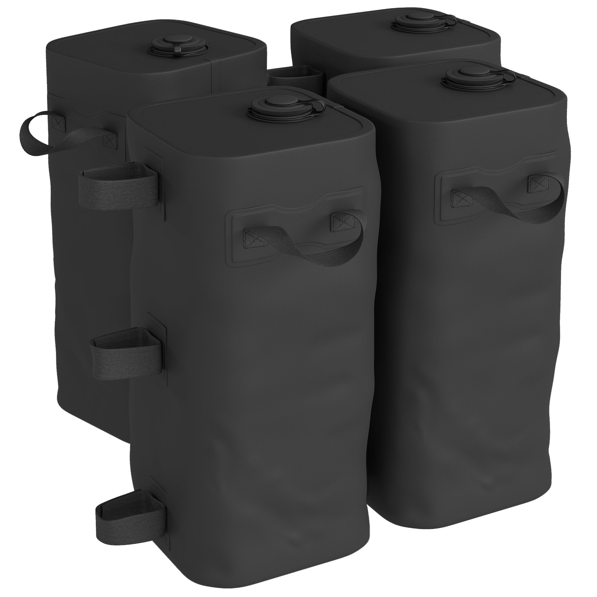 Set of 4 Heavy Duty Gazebo Weights Bags, 500D Sand Weights with Carry Handles for Garden Marquee, Parasol, Black