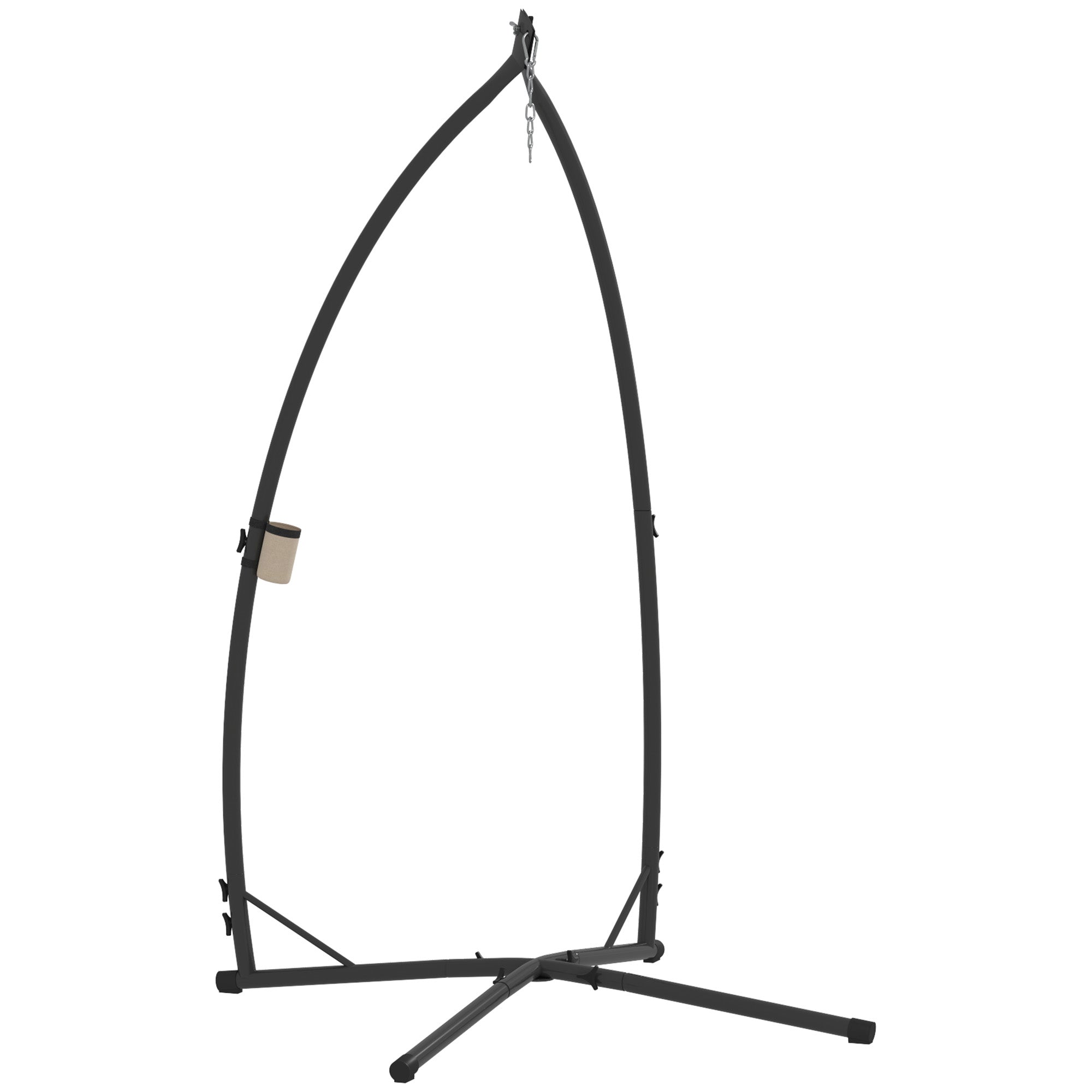 Heavy Duty Steel Hammock Chair Stand with X-Shape Base 150KG Load Capacity - Black