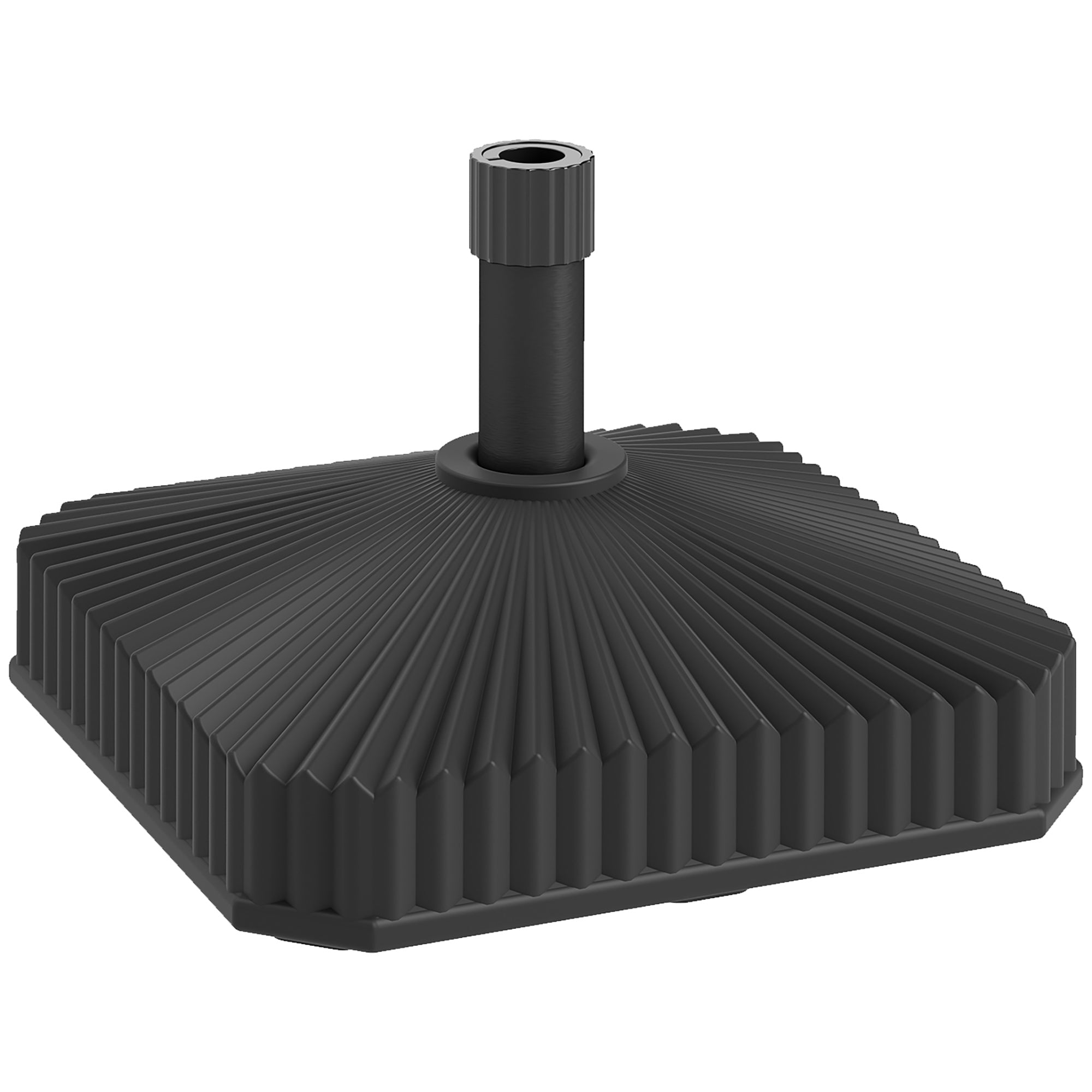 Patio Umbrella Stand, Heavy Duty Outdoor Parasol Base, Sand/Water Filled, Black