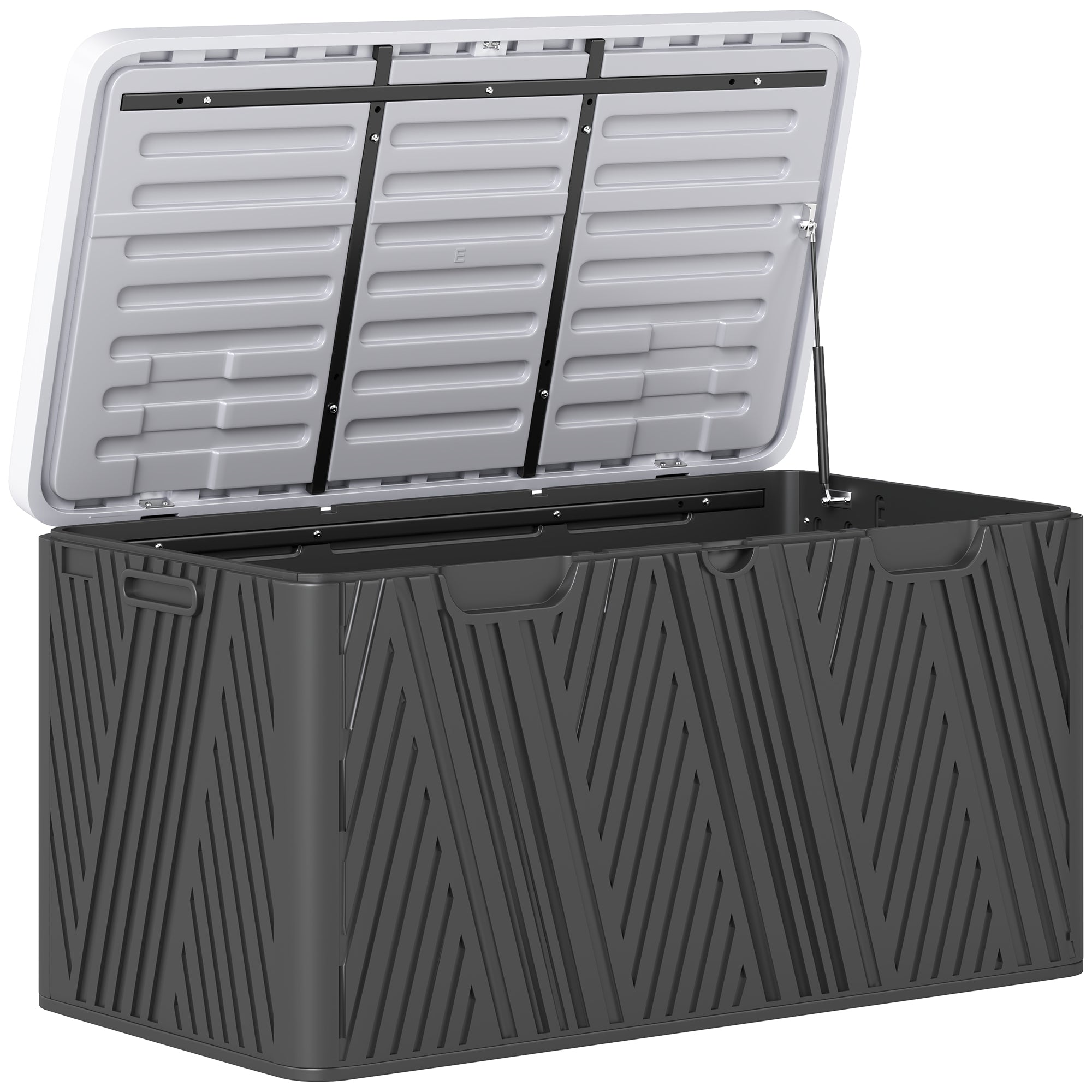 380L Waterproof Outdoor Storage Box with Lockable Lid - Black