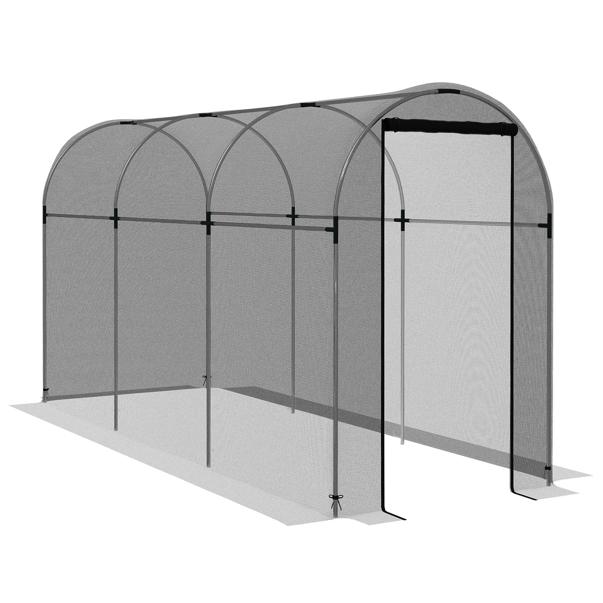 1 Piece Galvanised Steel Fruit Cage with Zipped Door - Black