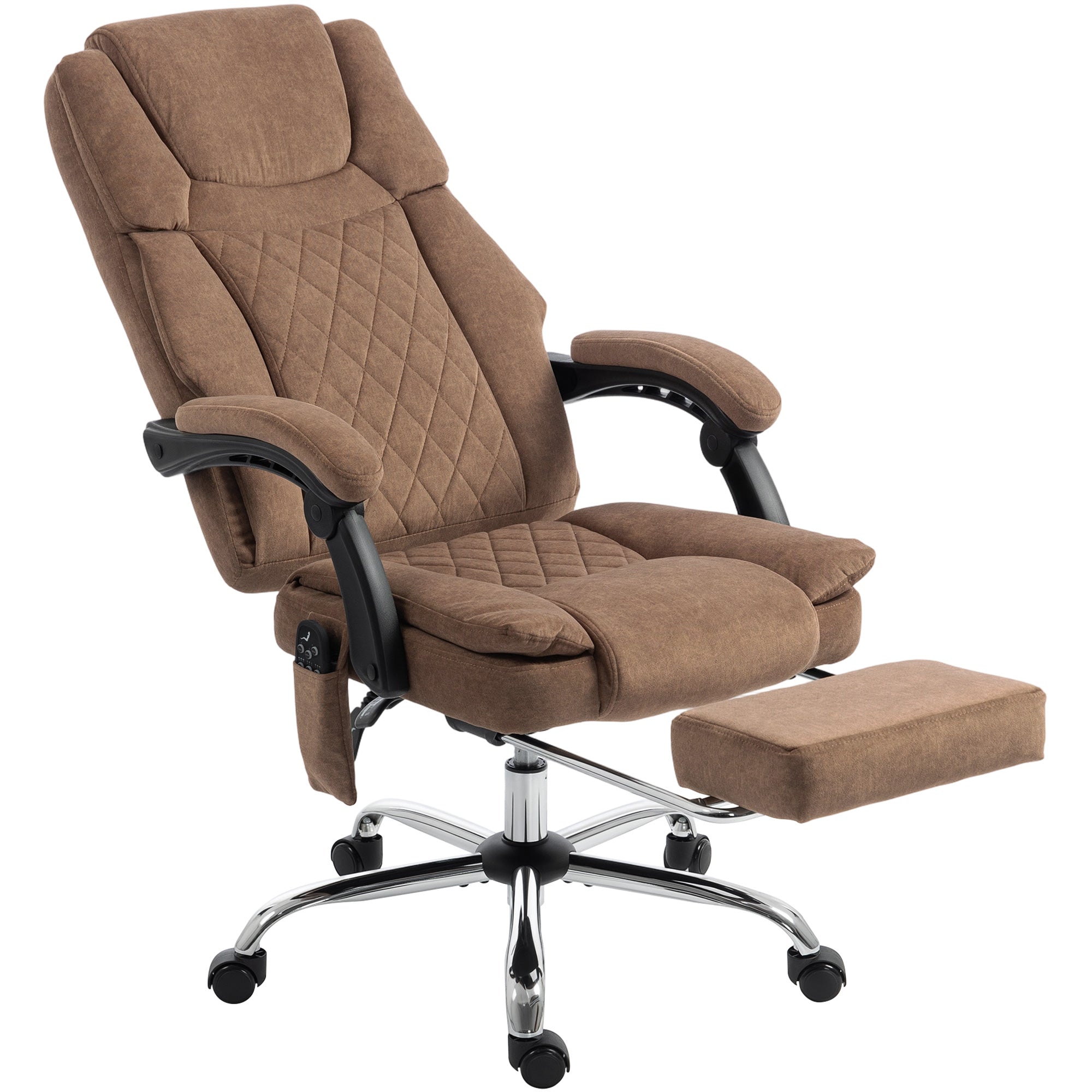Office Chair with 6-Point Vibration Massage and Heat, Executive Computer Desk Chair with High Back, Reclining, Brown