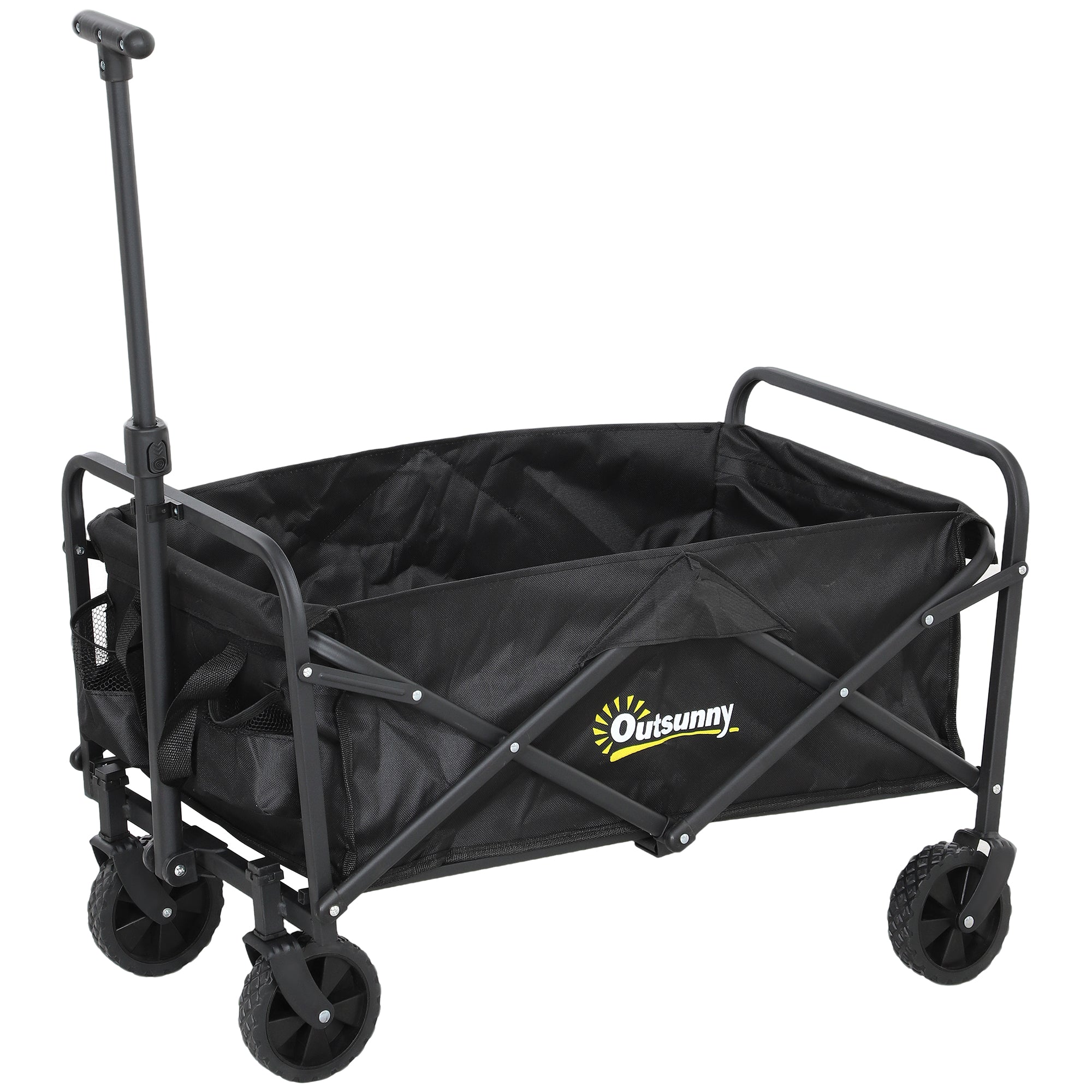 62L Folding Festival Trolley Cart Set with Adjustable Handle - Black