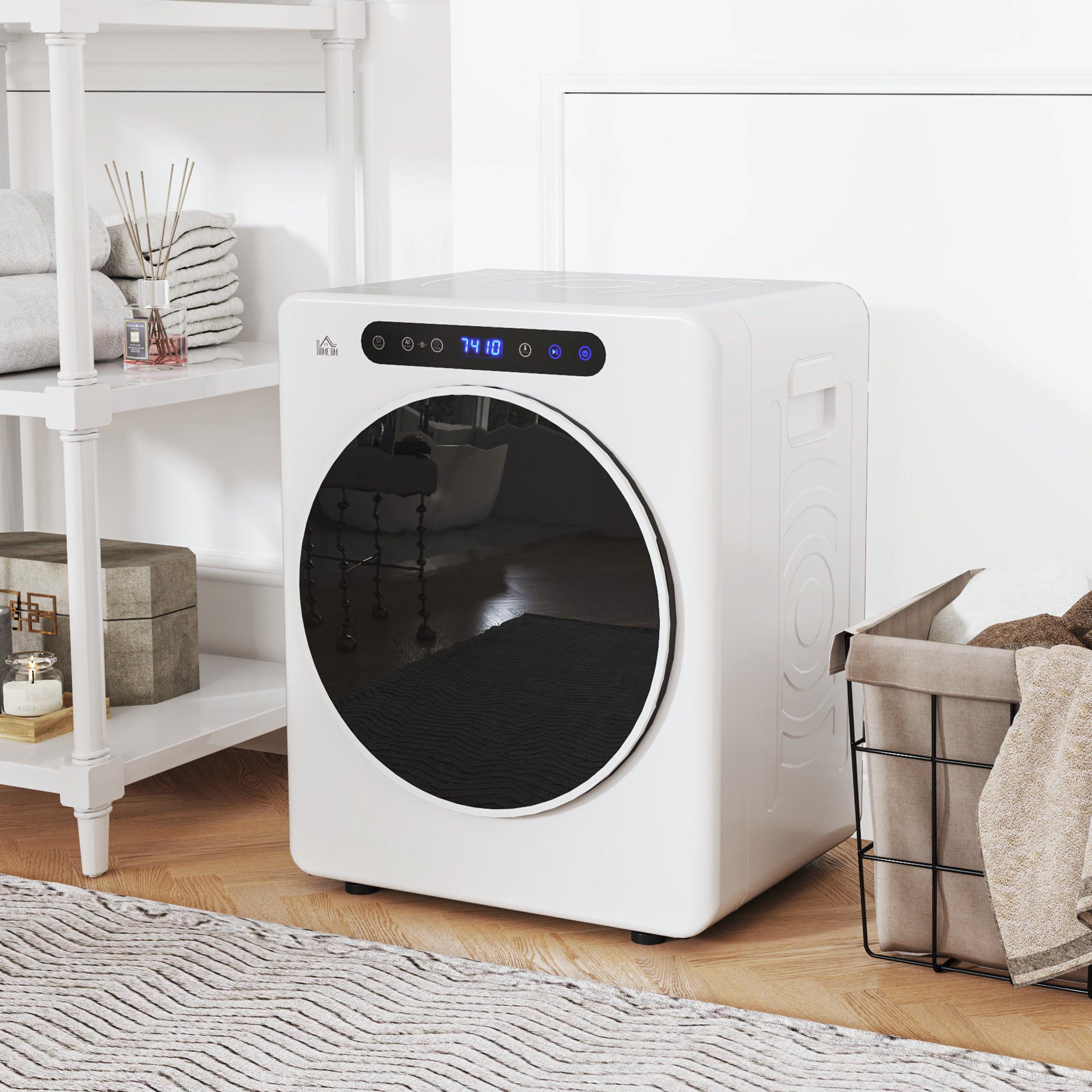 4kg Compact Tumble Dryer with 40-60℃ Adjustable Temperature - White