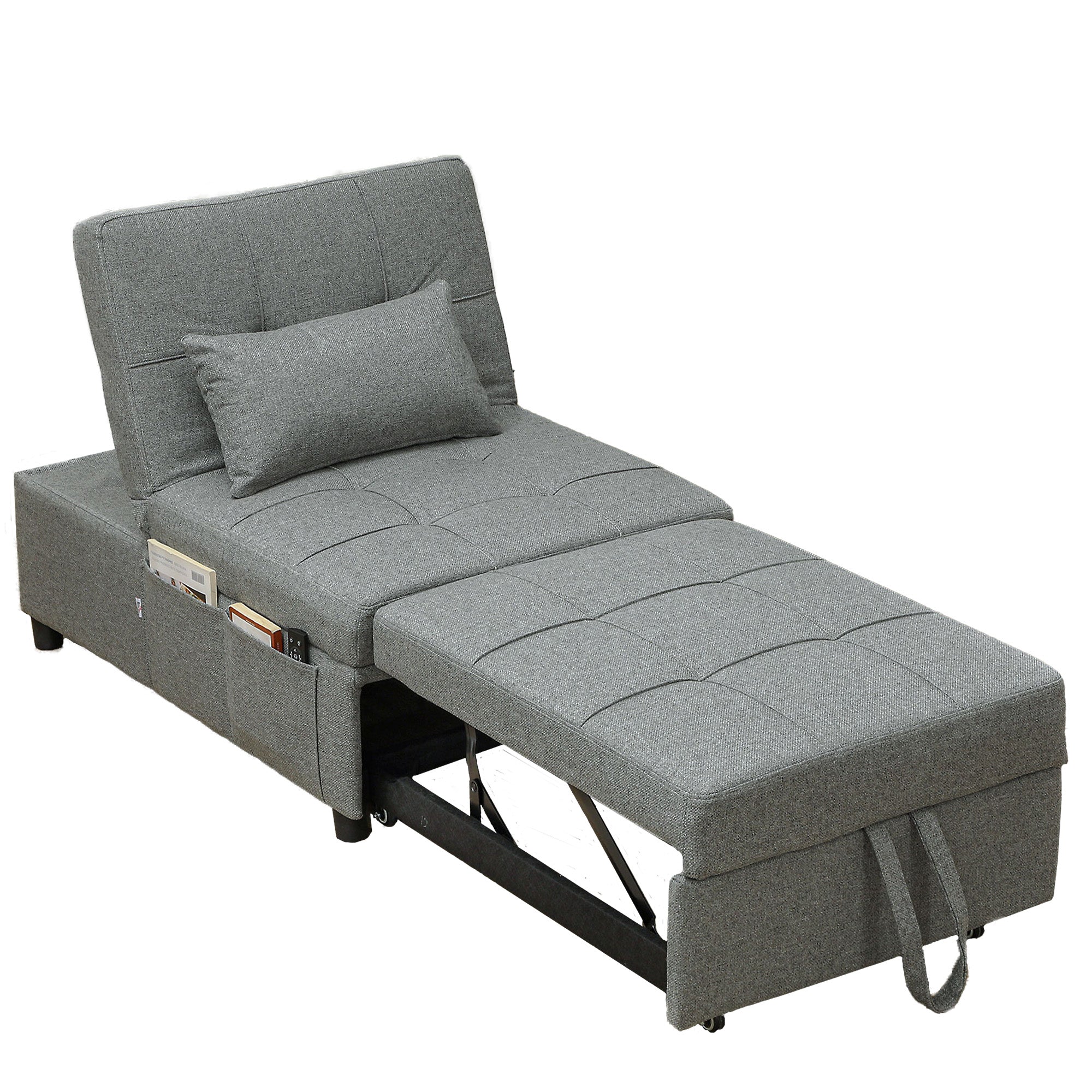 Four-In-One Single Sleeper Chair - Dark Grey