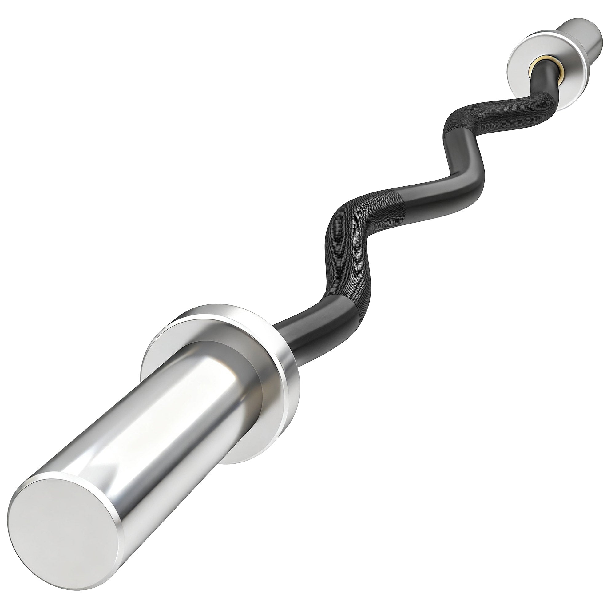 4ft Olympic EZ Curl Bar, Barbell Bar for 2" Weight Plates with Non-Slip Hand Grip 120cm