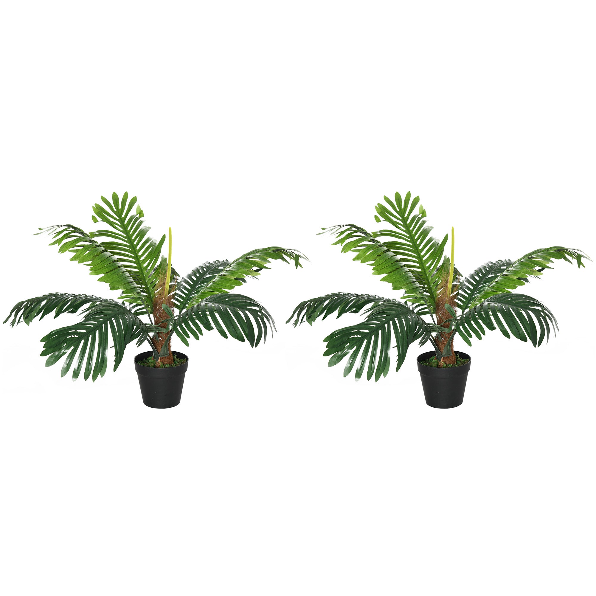 artificial palm plants uk 2 Pack 60cm Artificial Palm Tree Indoor Outdoor Decor