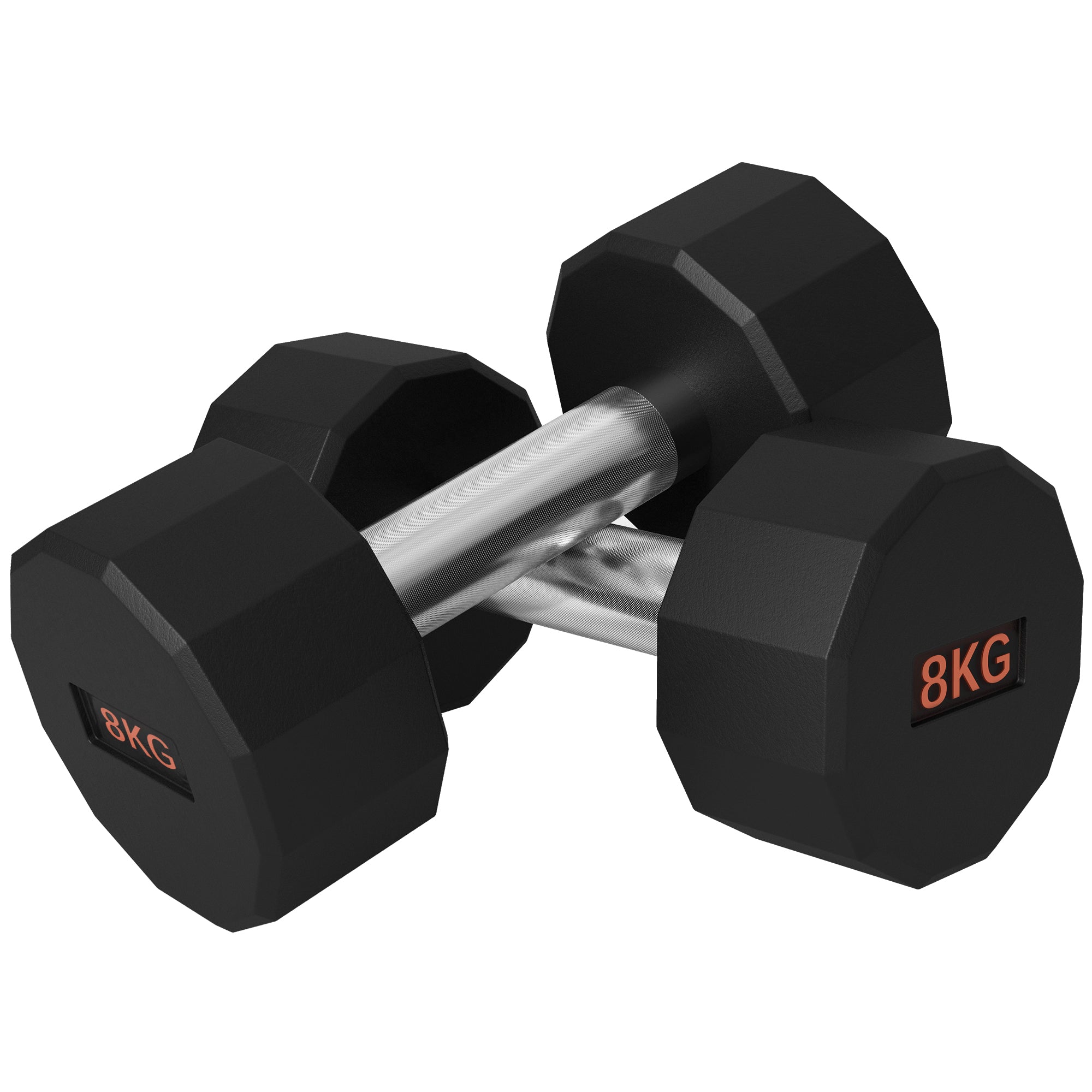 2 Piece 8kg Dumbbell Set with Non-Slip Grip and Rubber Coating