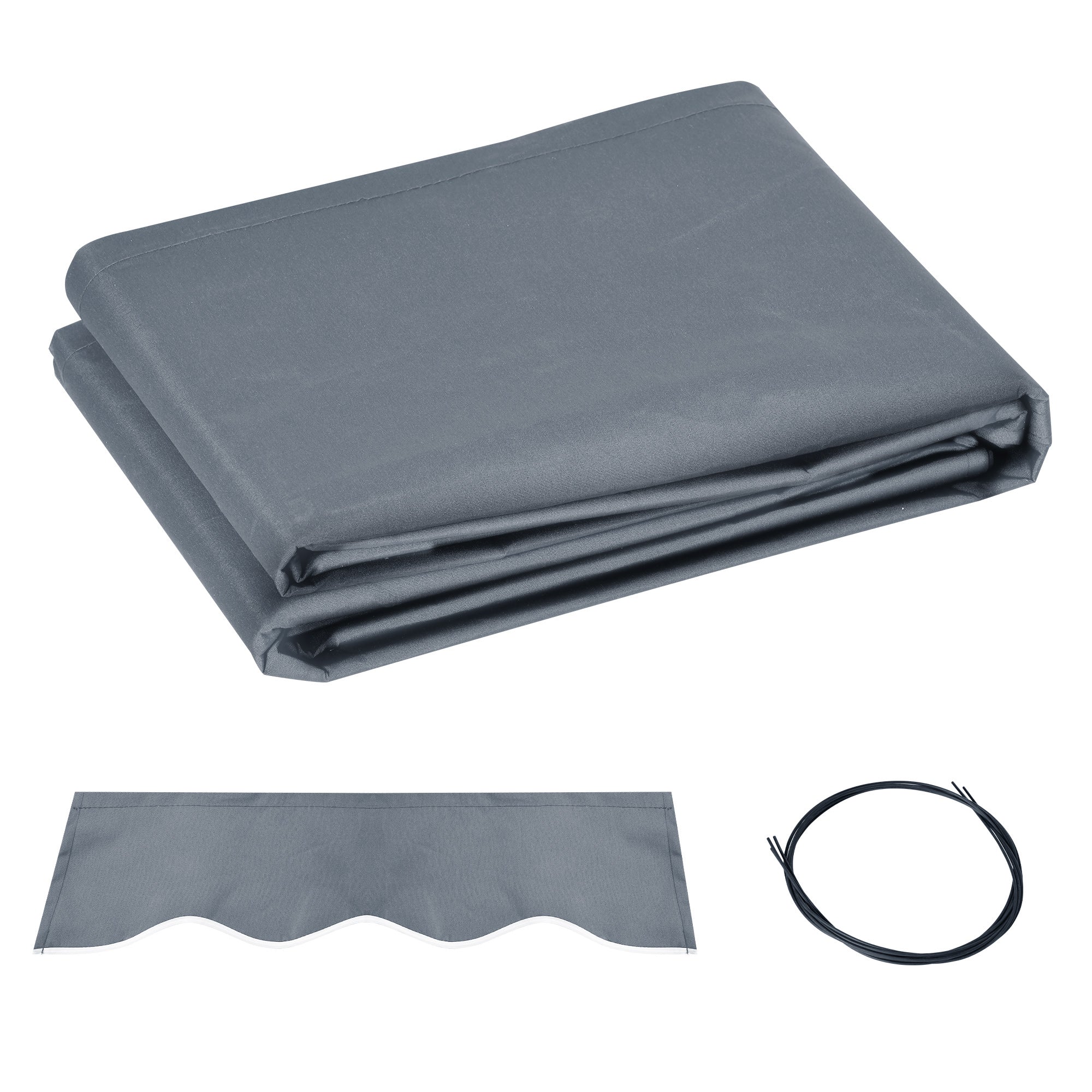 3 x 2.5 m Awning Replacement Canopy Water Resistant UPF 50+ Sun Shade Cover - Grey