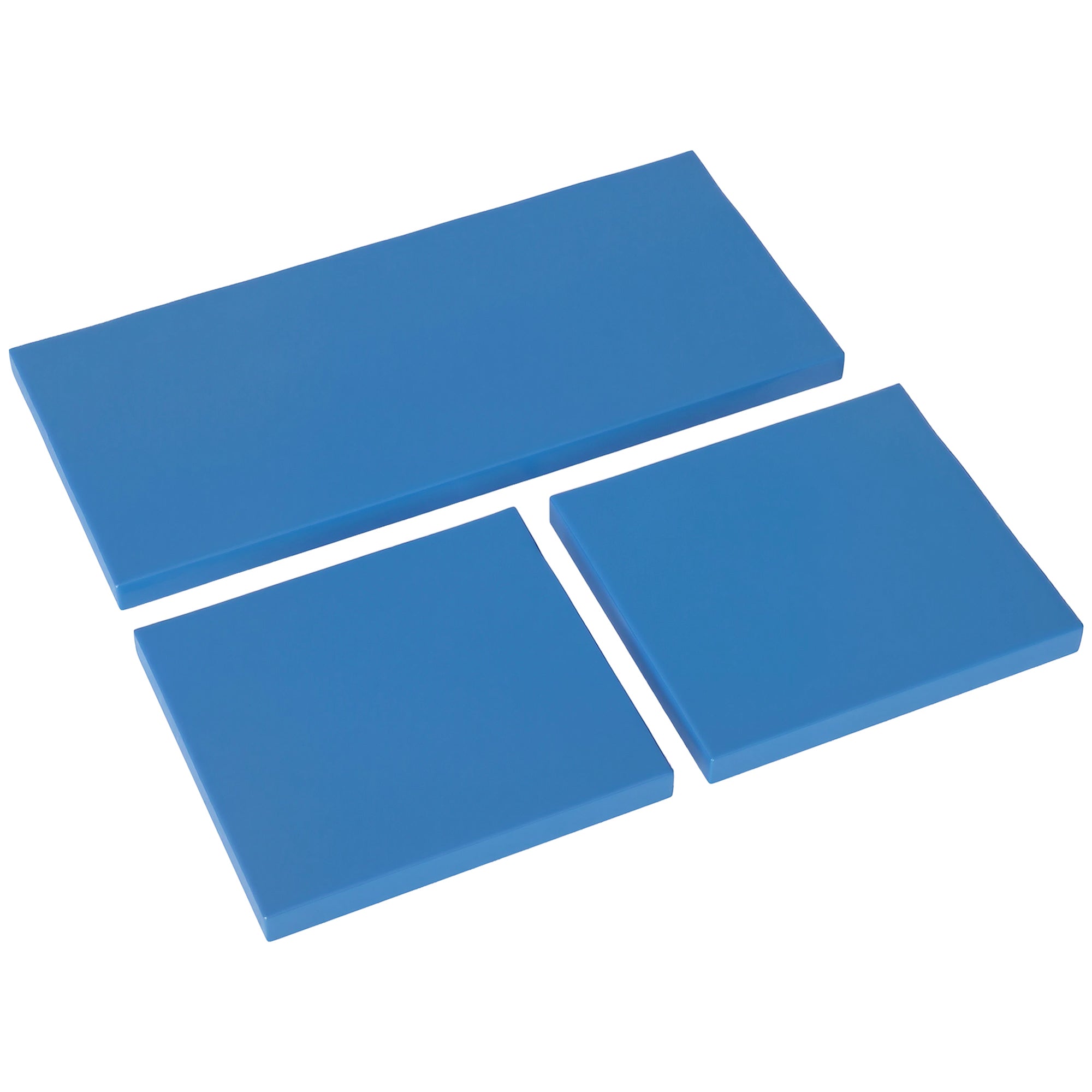 3 Piece Rattan Outdoor Seat Cushion Set with 2 Single & 1 Double Cushion - Sky Blue