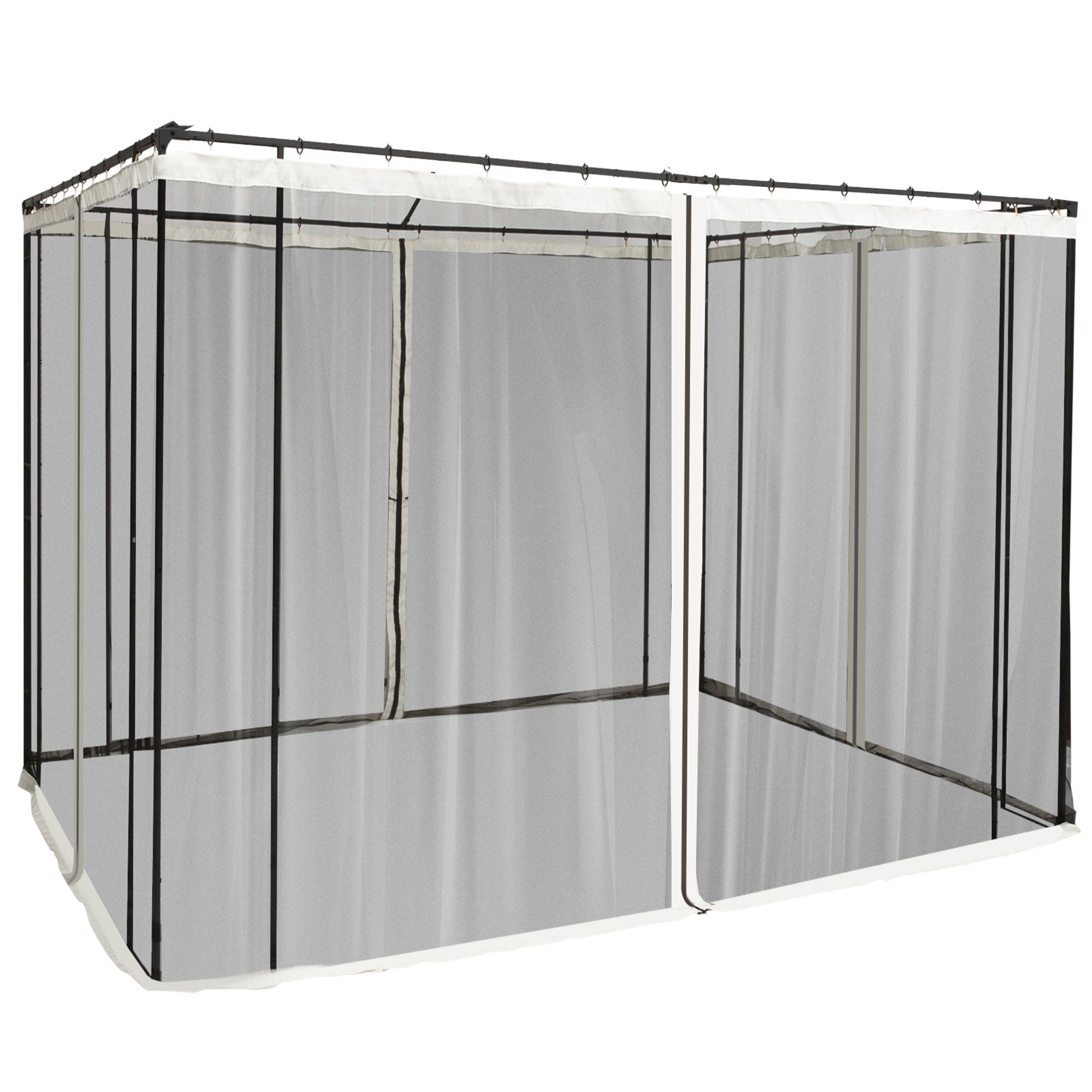 Universal 302x207cm Replacement Mesh Sidewall Netting for Patio Gazebos & Canopy Tents - Beige