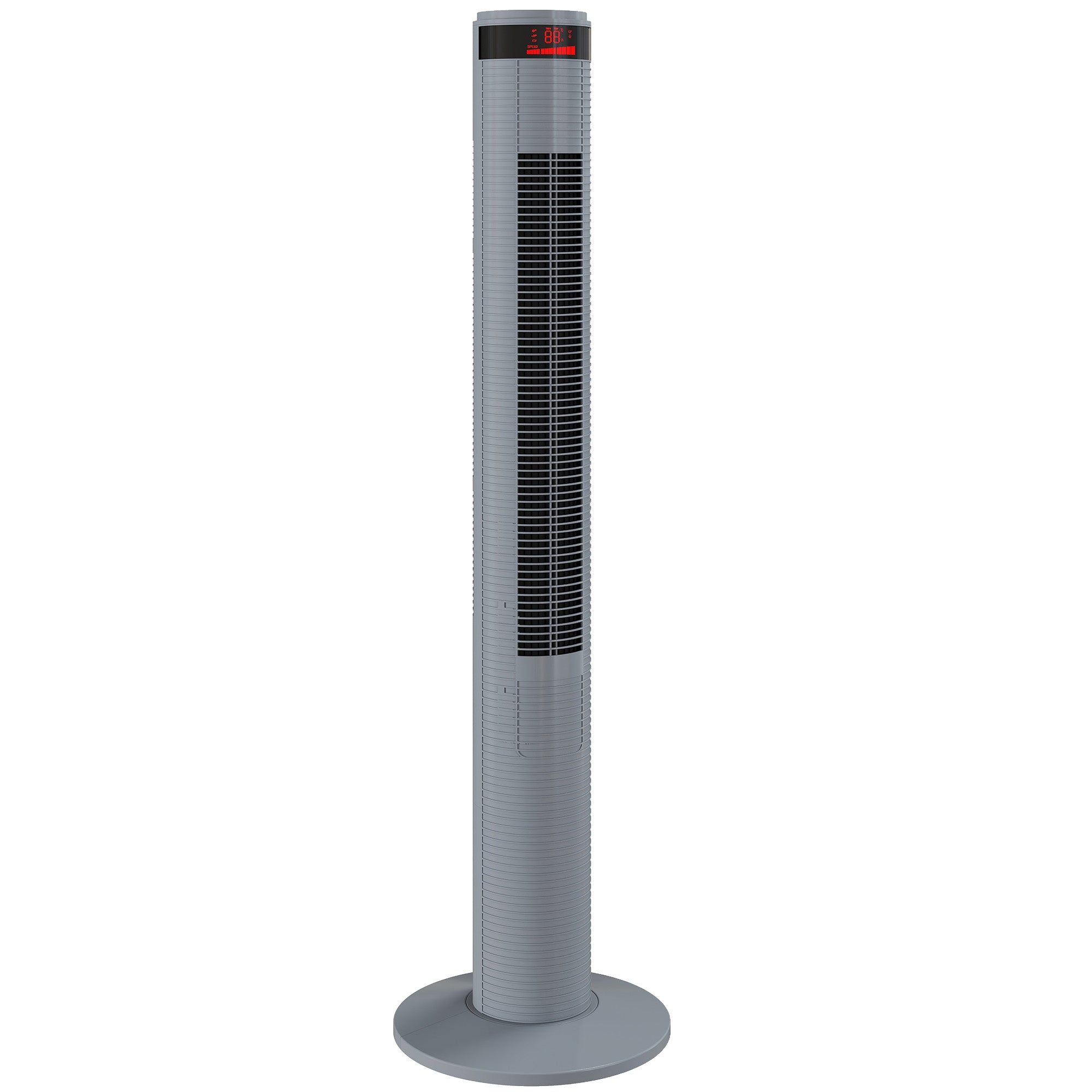 Oscillating Tower Fan Remote Control 3 Speed Modes Cooling Machine, Grey