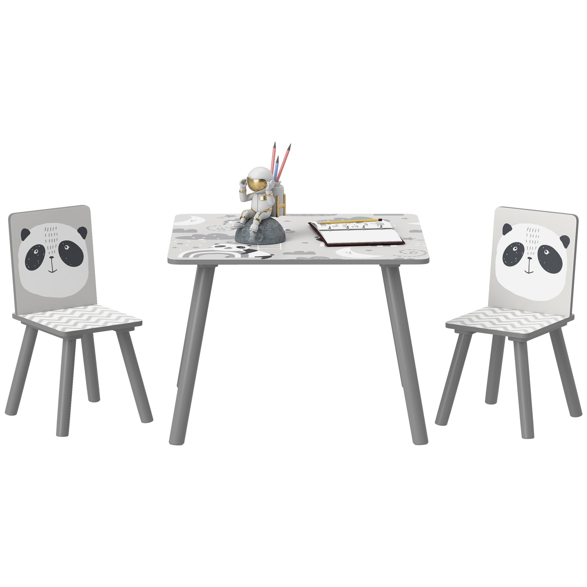 3 Piece Toddler Table and Chair Set - Grey Kids Furniture