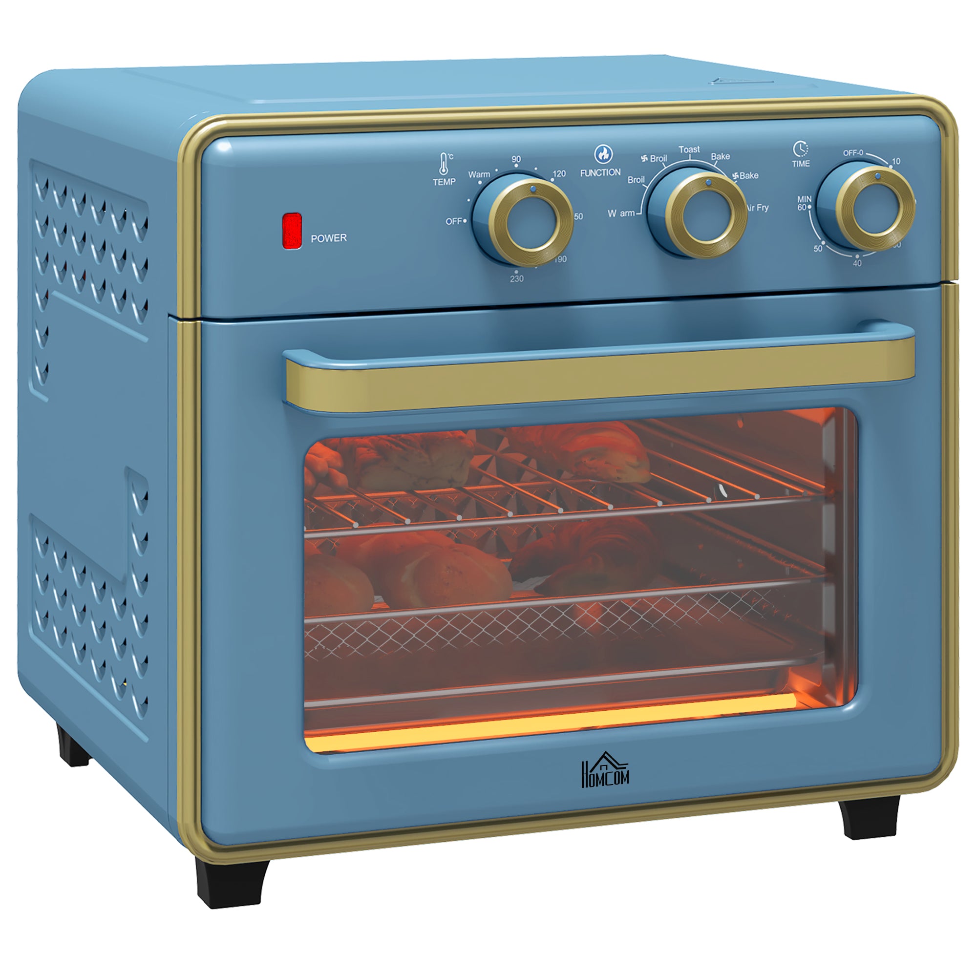 20 L Mini Electric Oven with 7 Cooking Functions - Blue