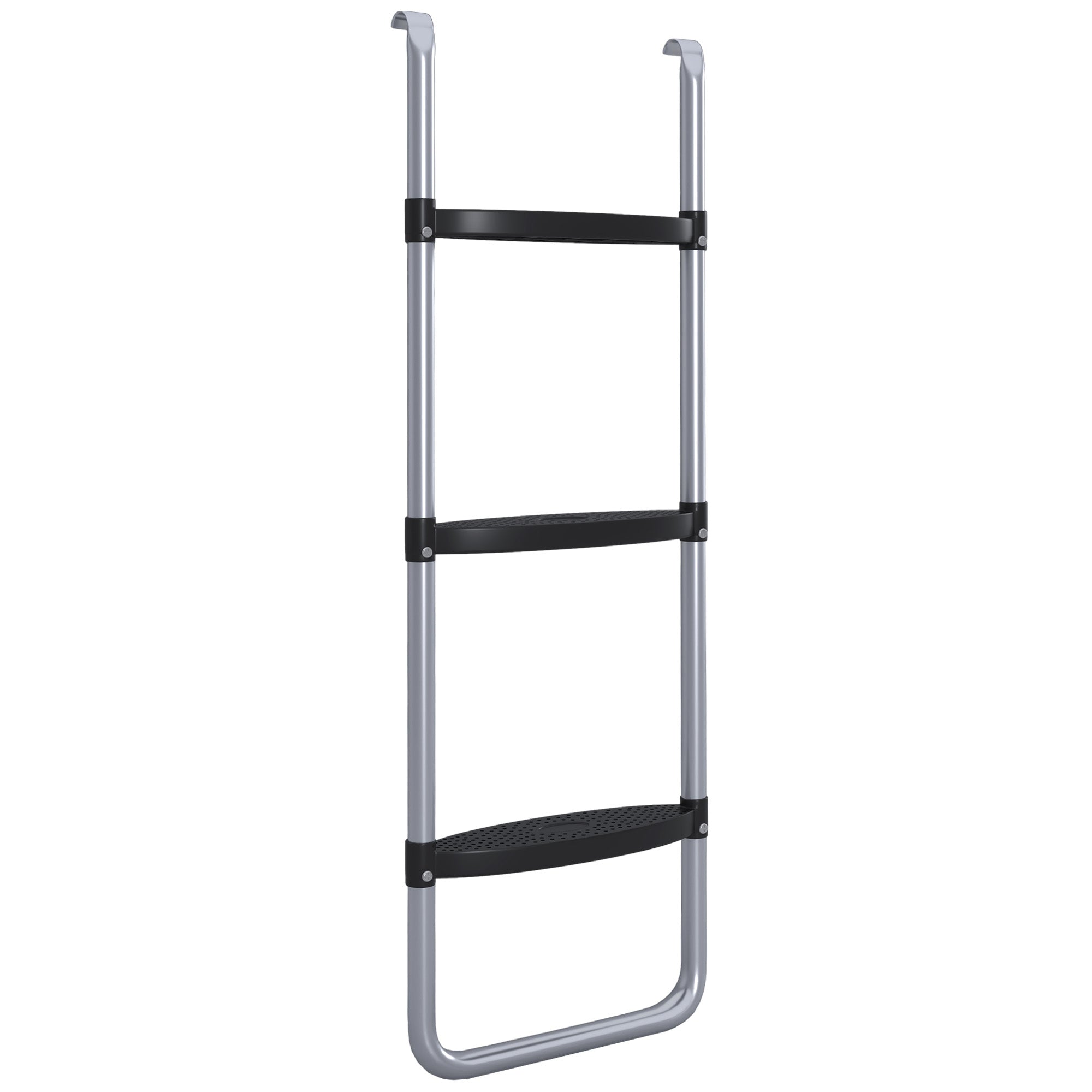 Galvanised Steel 2/3 Step Trampoline Ladder for 6-16ft Trampolines - Silver Tone