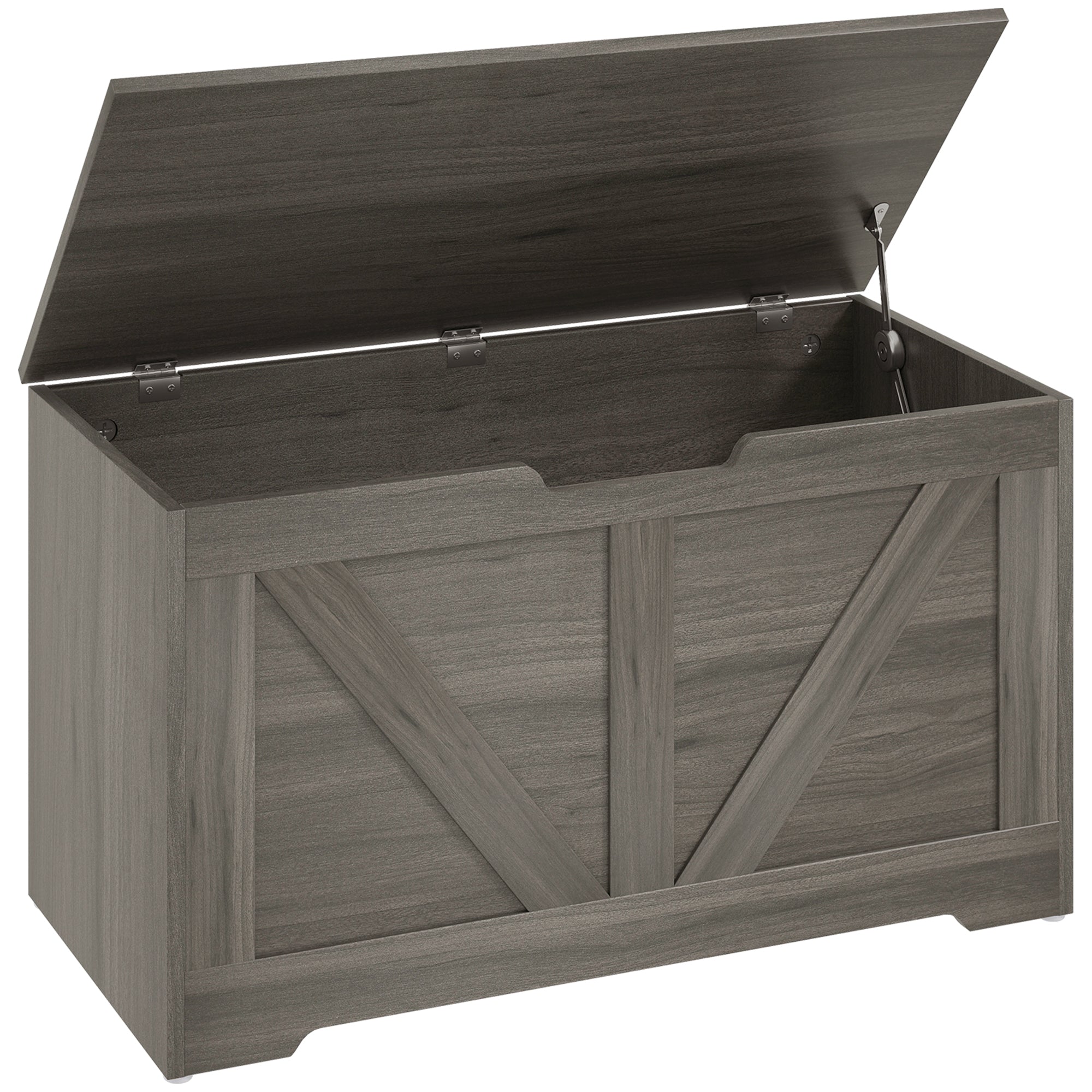 100L Home Storage Box, with Safety Hinges - Charcoal Grey