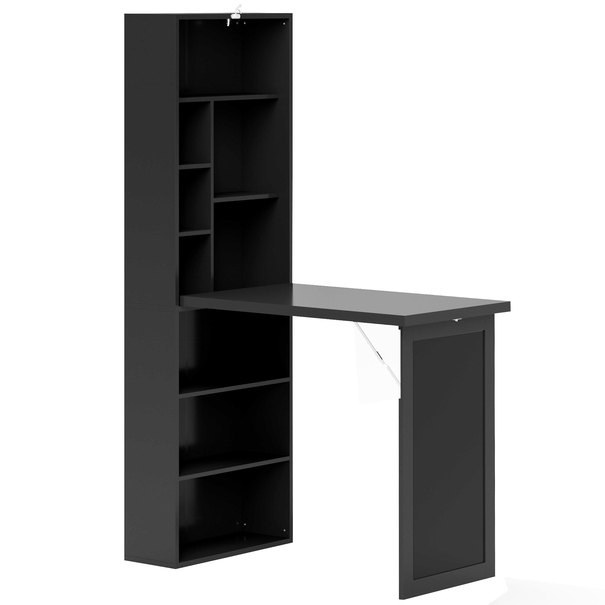 Three-Part Work Desk, with Storage and Chalkboard - Black
