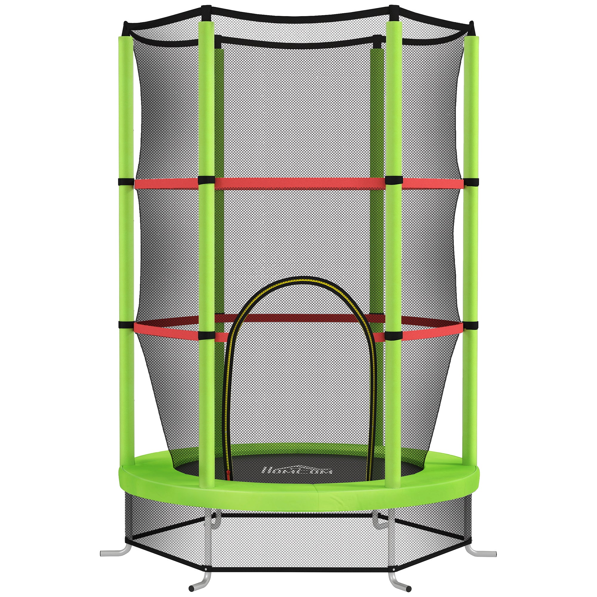 Kids Trampoline with Enclosure Net and Steel Frame for Ages 3-6 Years - Green