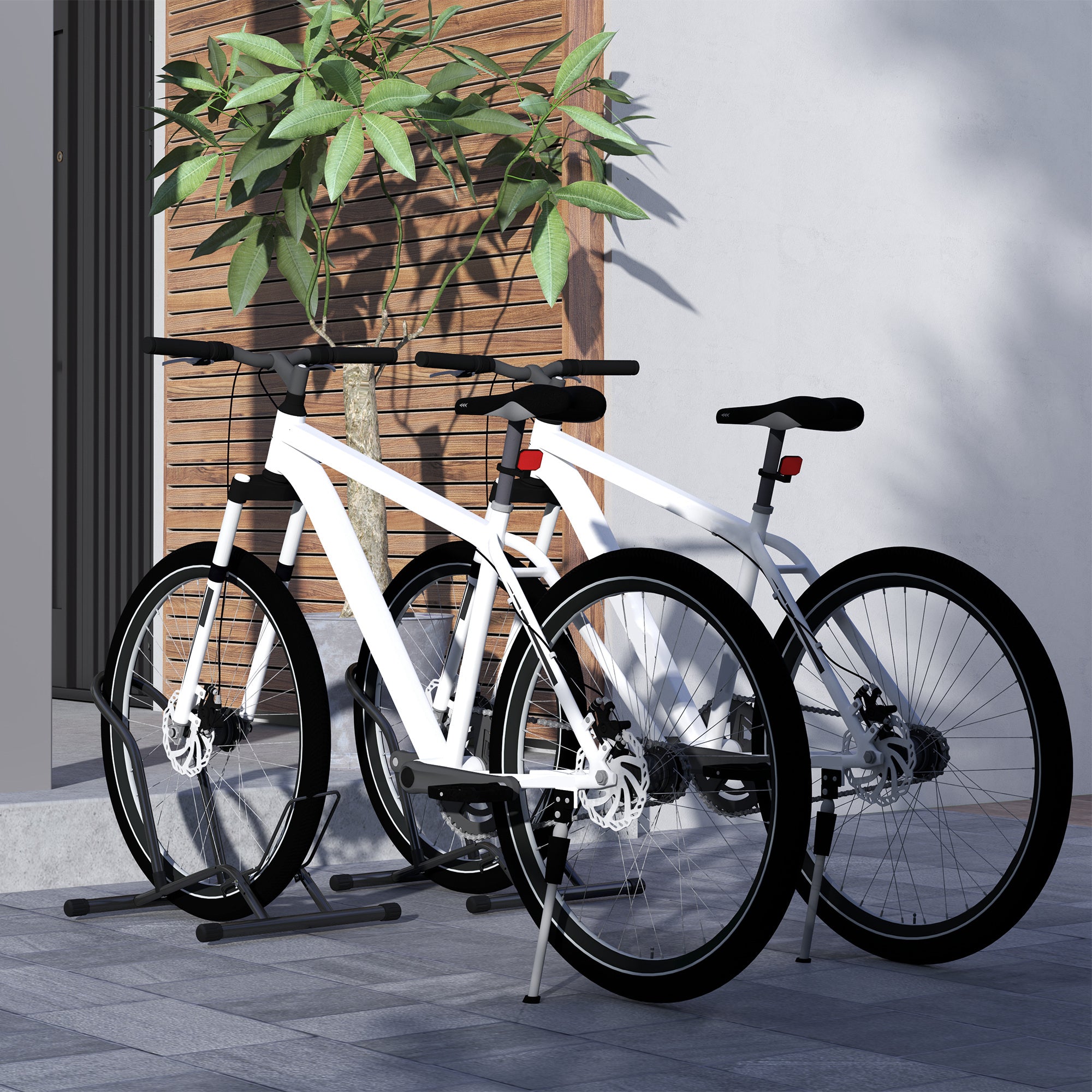 Set of 2 Portable Steel Bike Floor Stands for 16-29 Inch Bikes