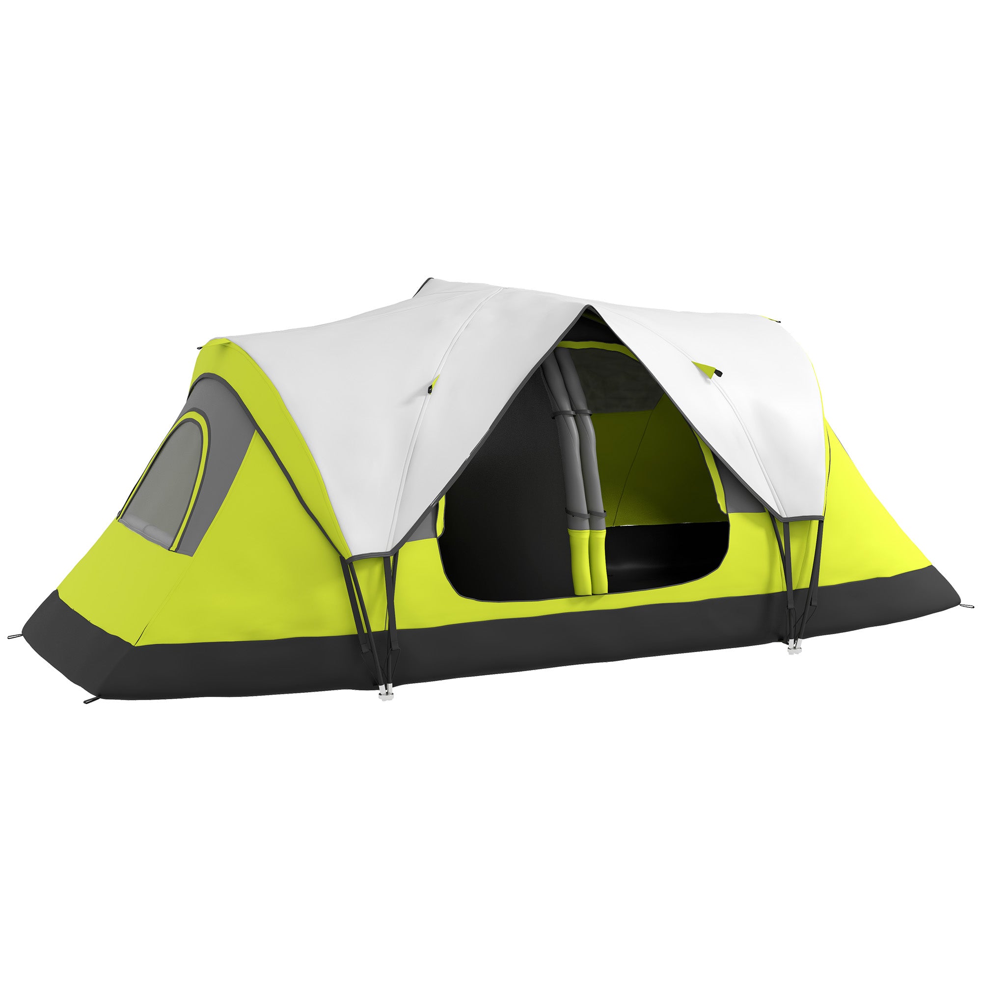 Spacious 2 Bedroom Camping Tent for 6-8 People - Yellow