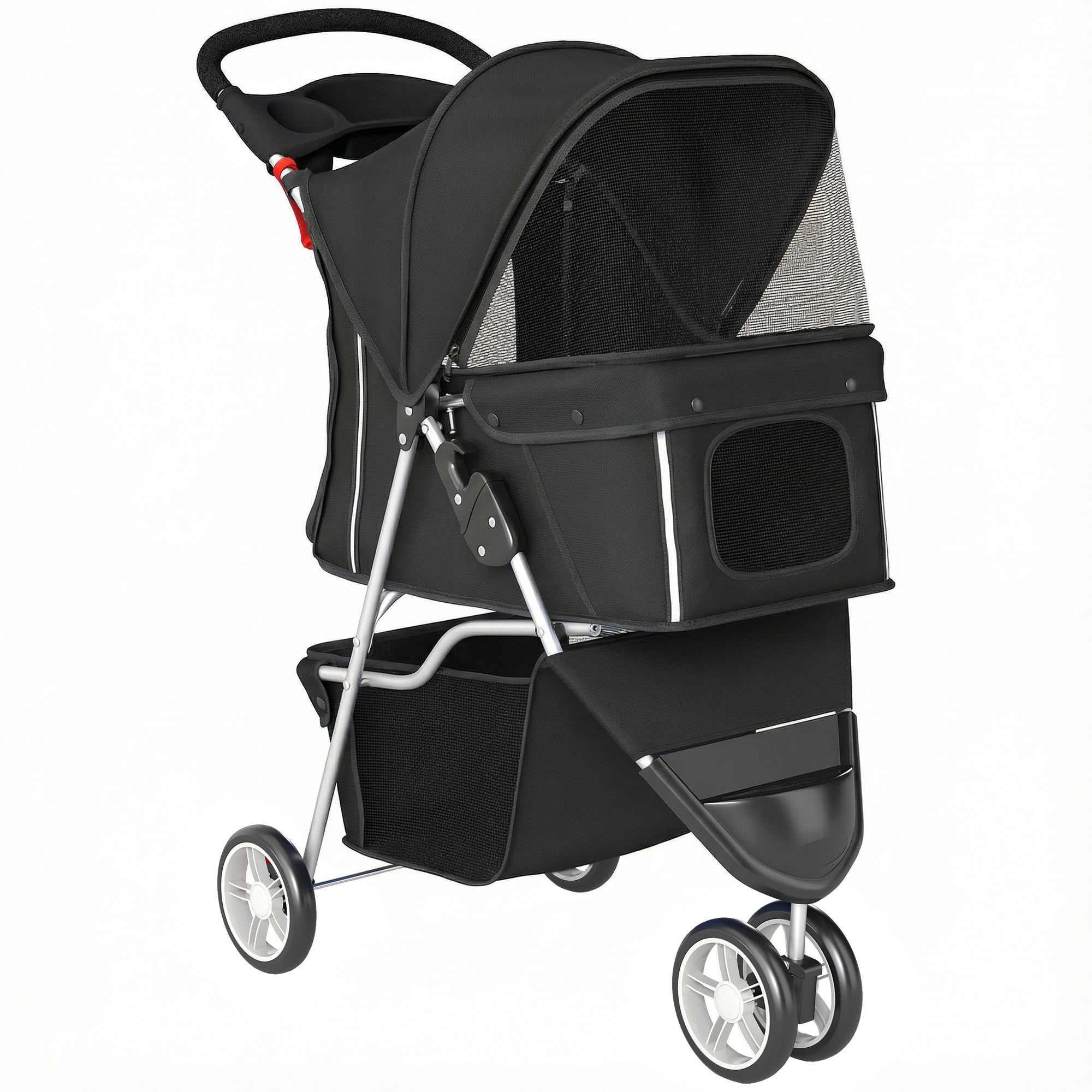 3 Wheel Pet Stroller for Small and Miniature Dogs, Black