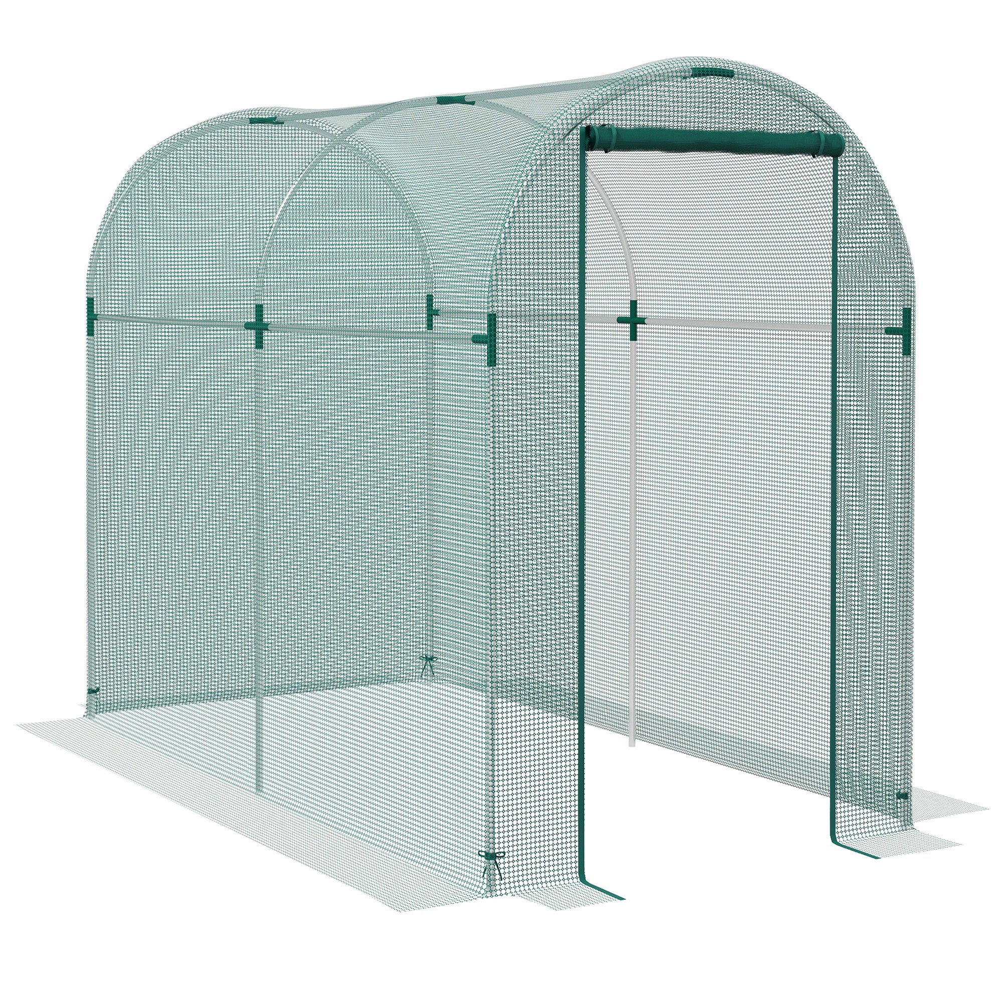 Mini Polytunnel Greenhouse 240 x 120cm - Green